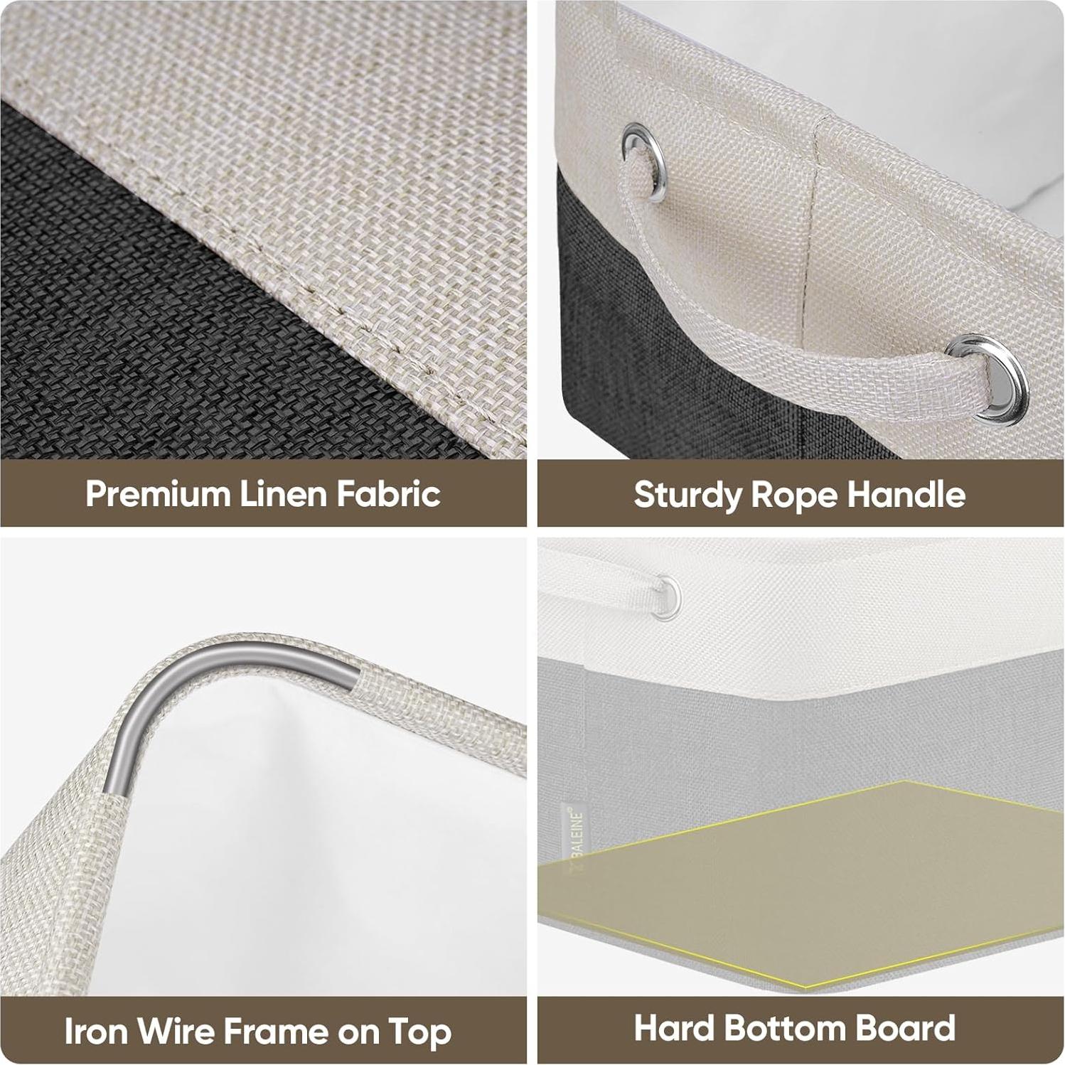 Cesta de Almacenamiento de Tela BALEINE 30.48x20.32cm Negra