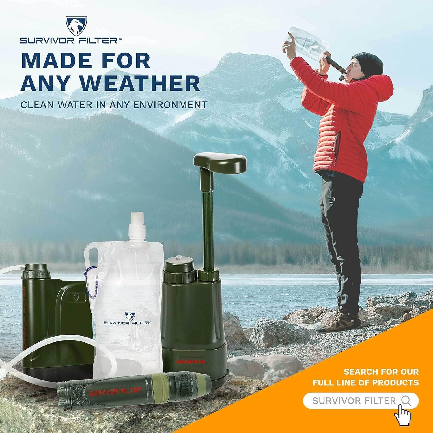Filtro de Agua Portátil Survivor PRO X - Filtra Virus y Bacterias