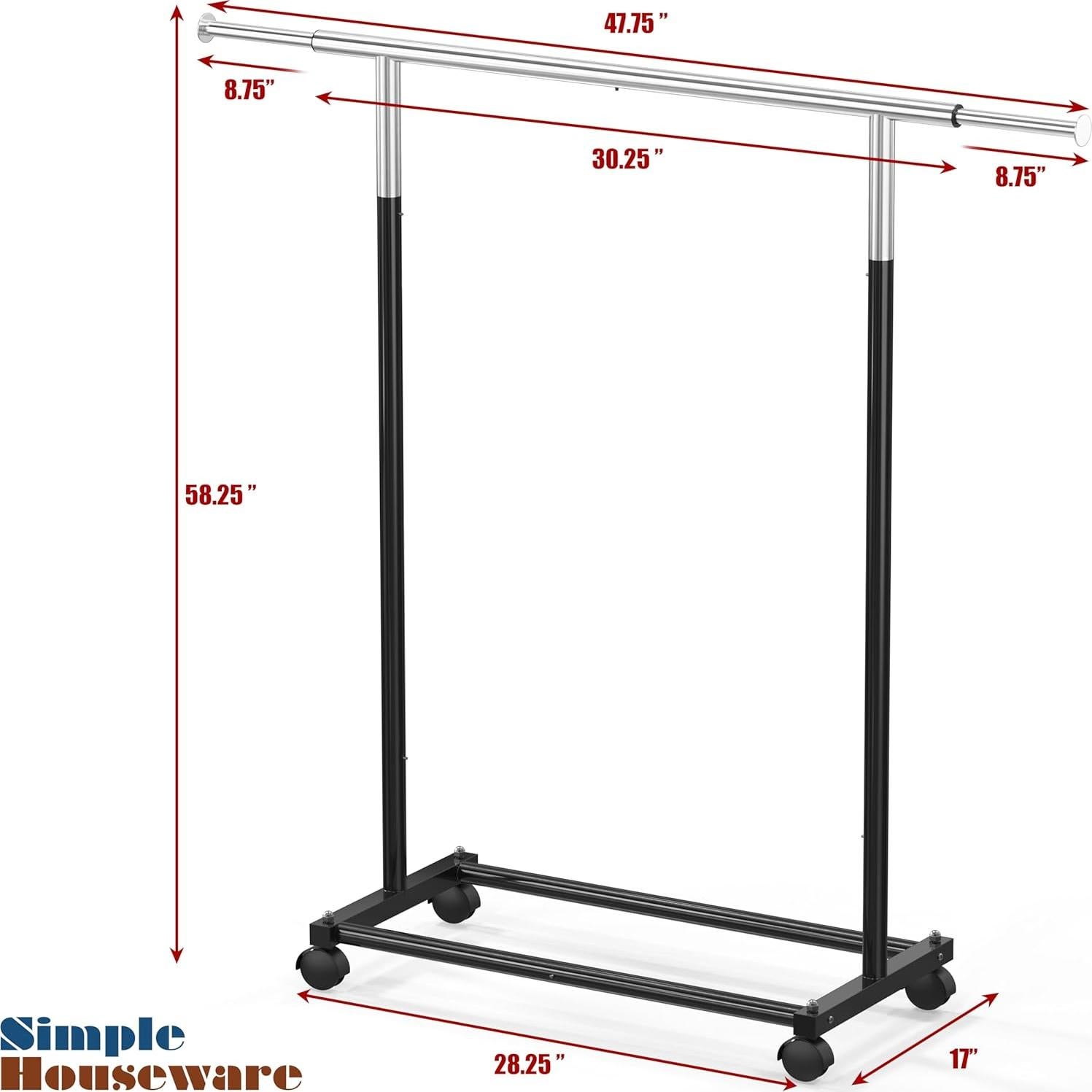 Perchero de Ropa Simple Houseware Negro Extensible 77-119 cm