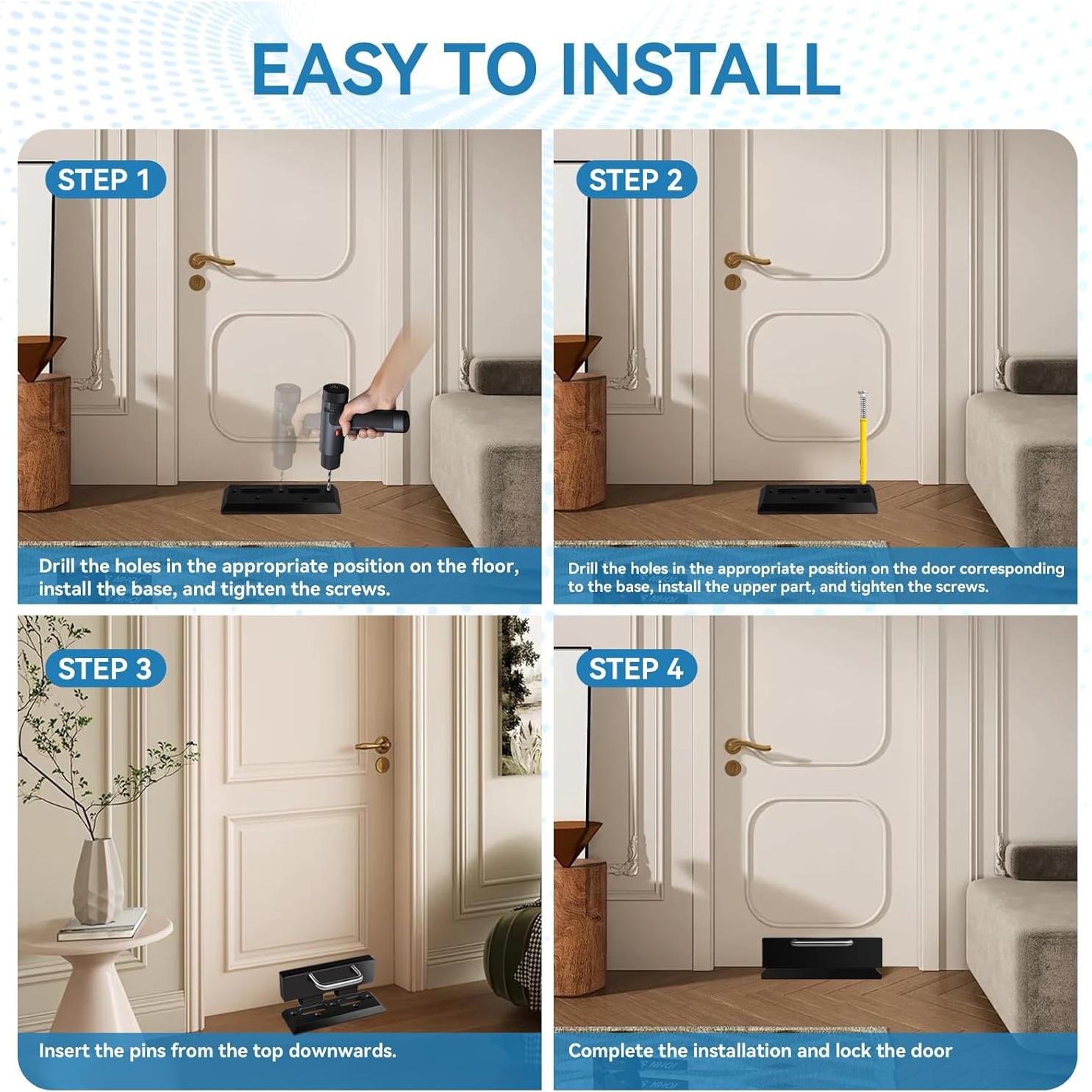 Bloqueo de Puerta de Seguridad Pinkmiumiu - Negro - 1.27 kg