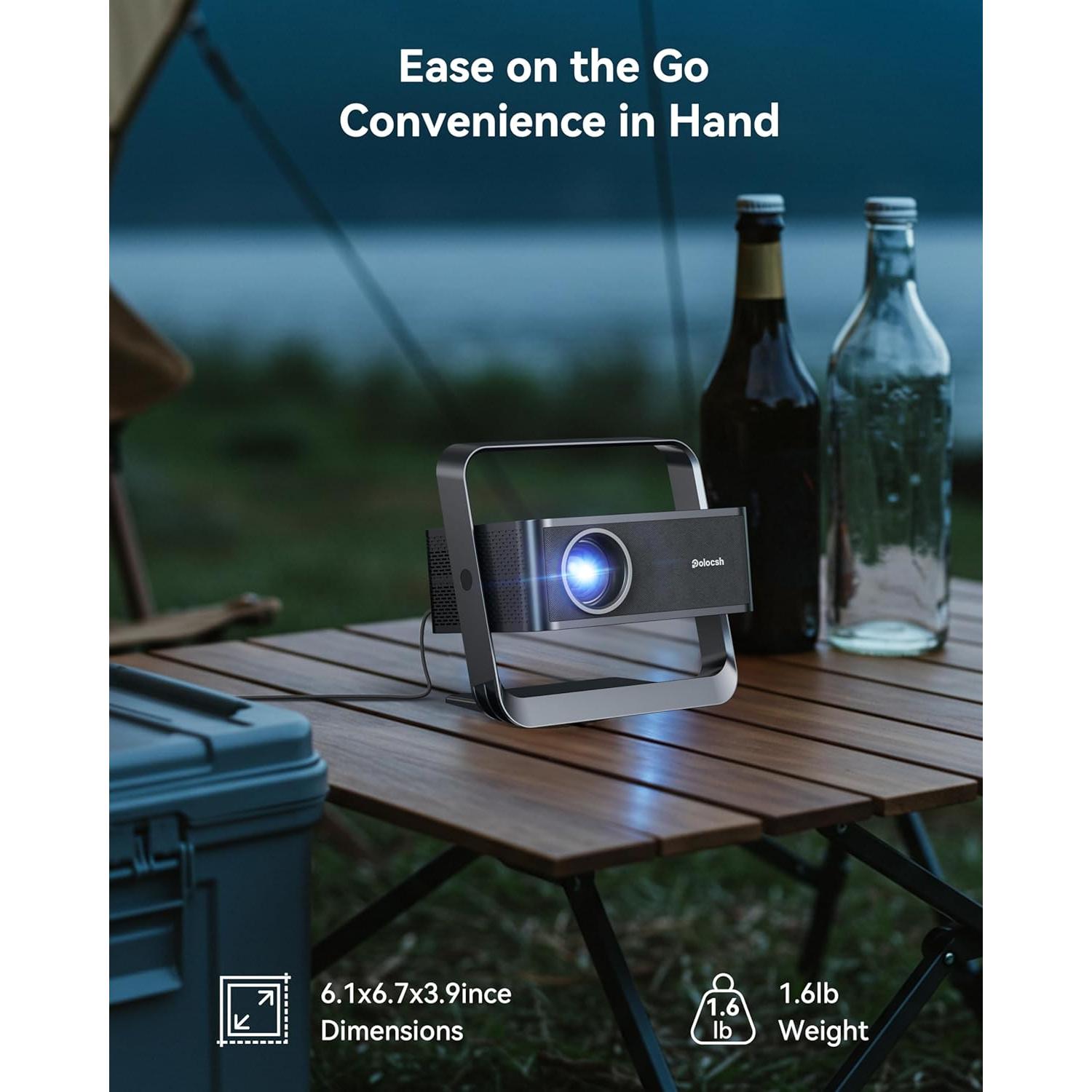 [Netflix Licensed & Native 1080P] Polocsh 4K Projector with WIFI 6 and Bluetooth, 1000ANSI Smart Projector with Auto Keystone Protable Projectors Home Theater Movie Outdoor Mini Proyector