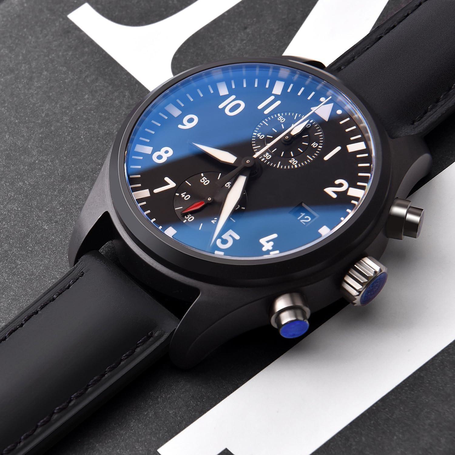 Correa de Reloj de Cuero Ritche 18mm Negra para Hombres y Mujeres