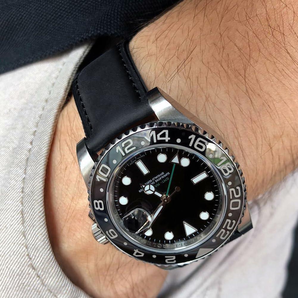 Correa de Reloj de Cuero Ritche 18mm Negra para Hombres y Mujeres