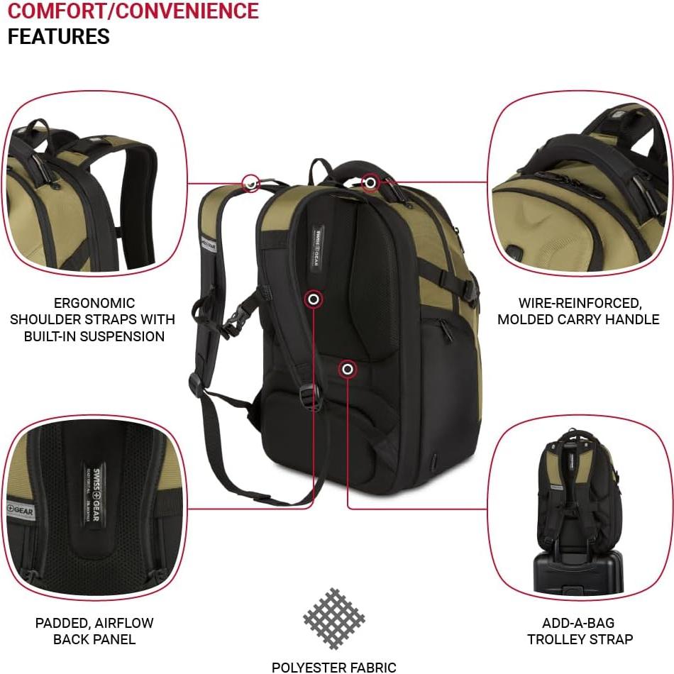 Mochila para Laptop SwissGear 6752 ScanSmart 17.75" Oliva