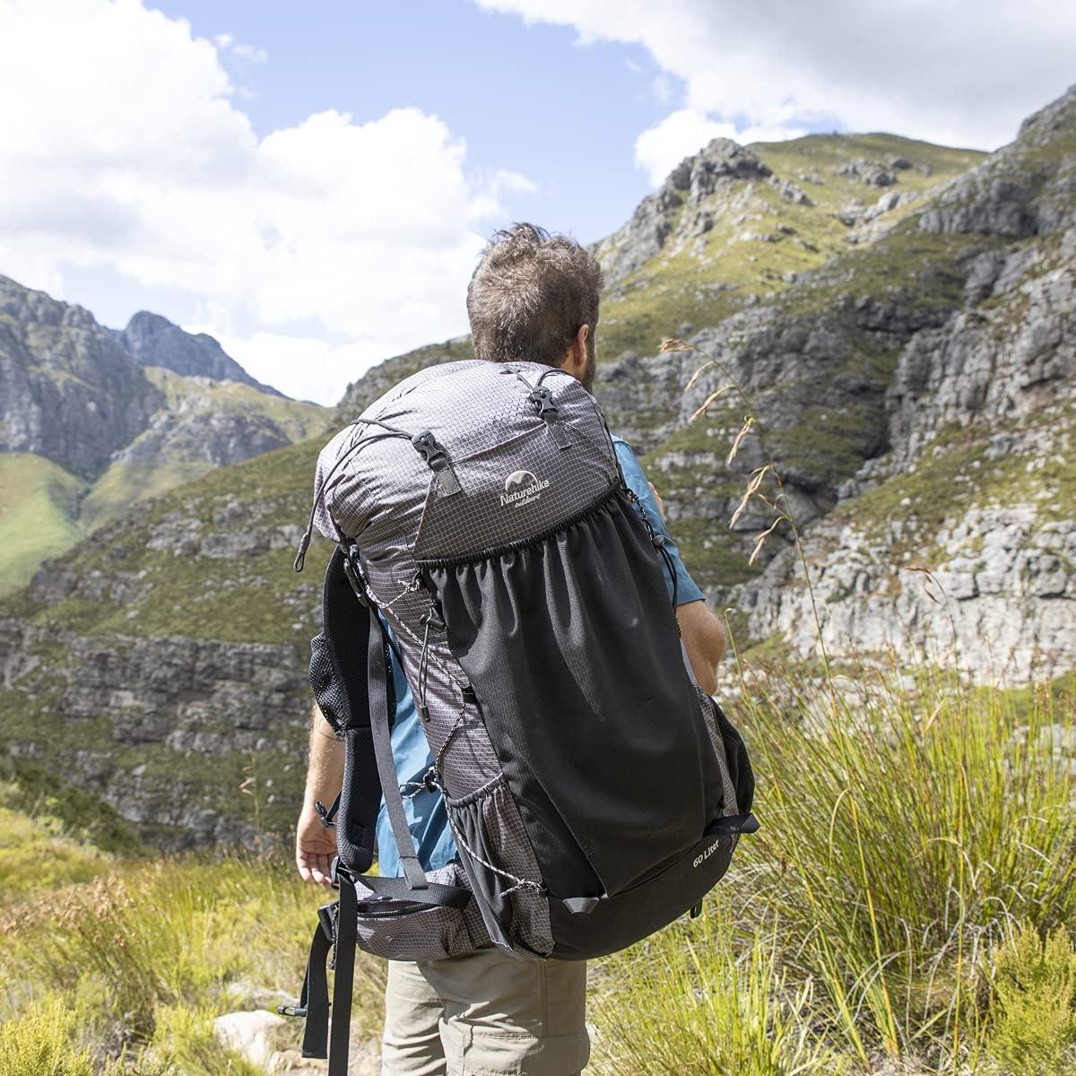Mochila de senderismo Naturehike 65L ergonómica para camping