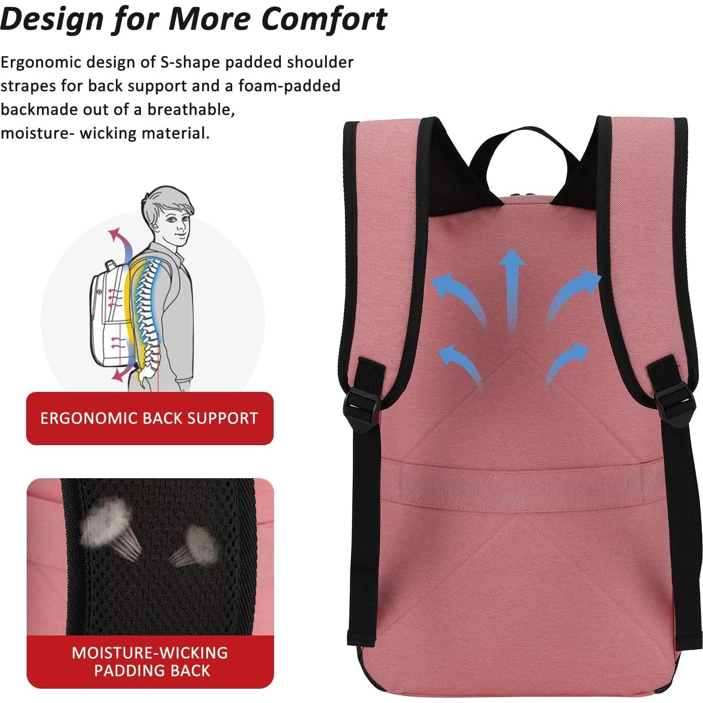 Mochila de Viaje MAXTOP Rosa para Laptop 15.6" USB