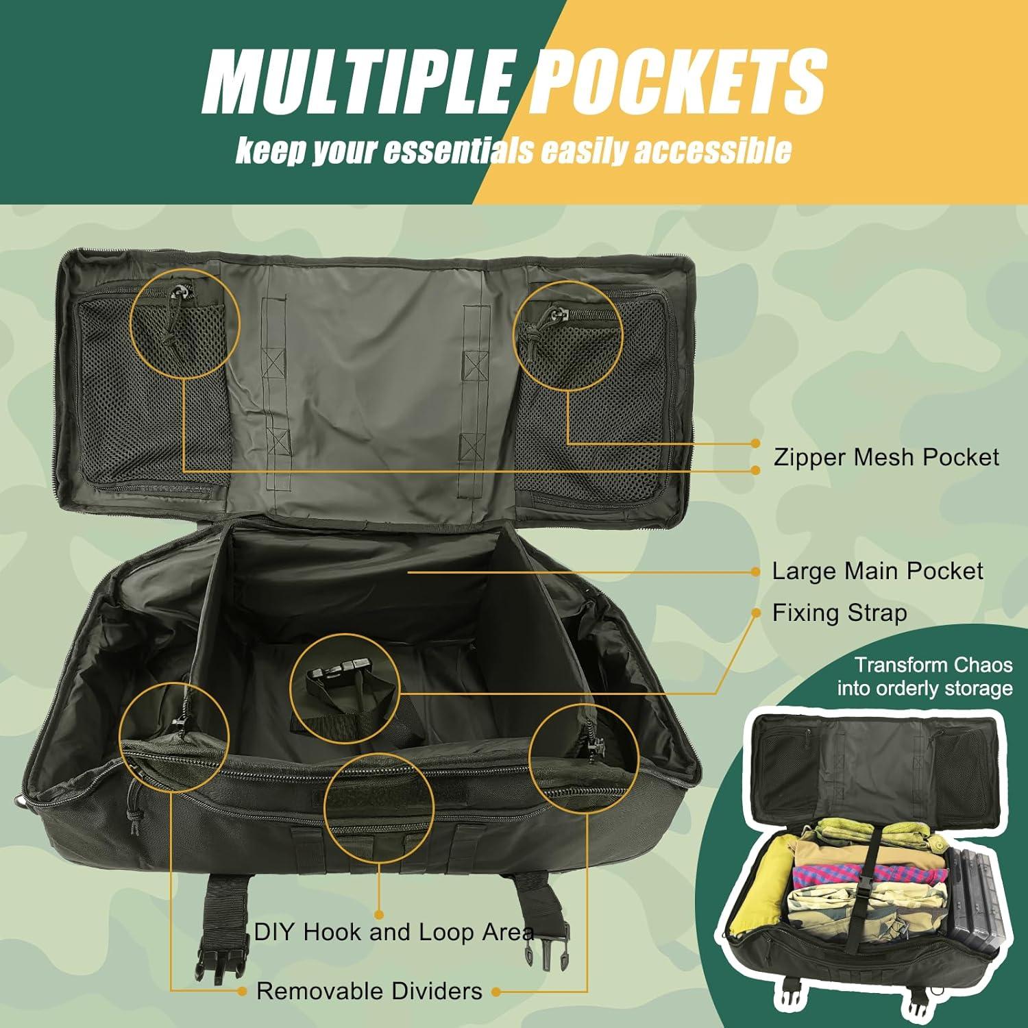 Bolsa de viaje duffle 55L TP55L táctica militar Woodland