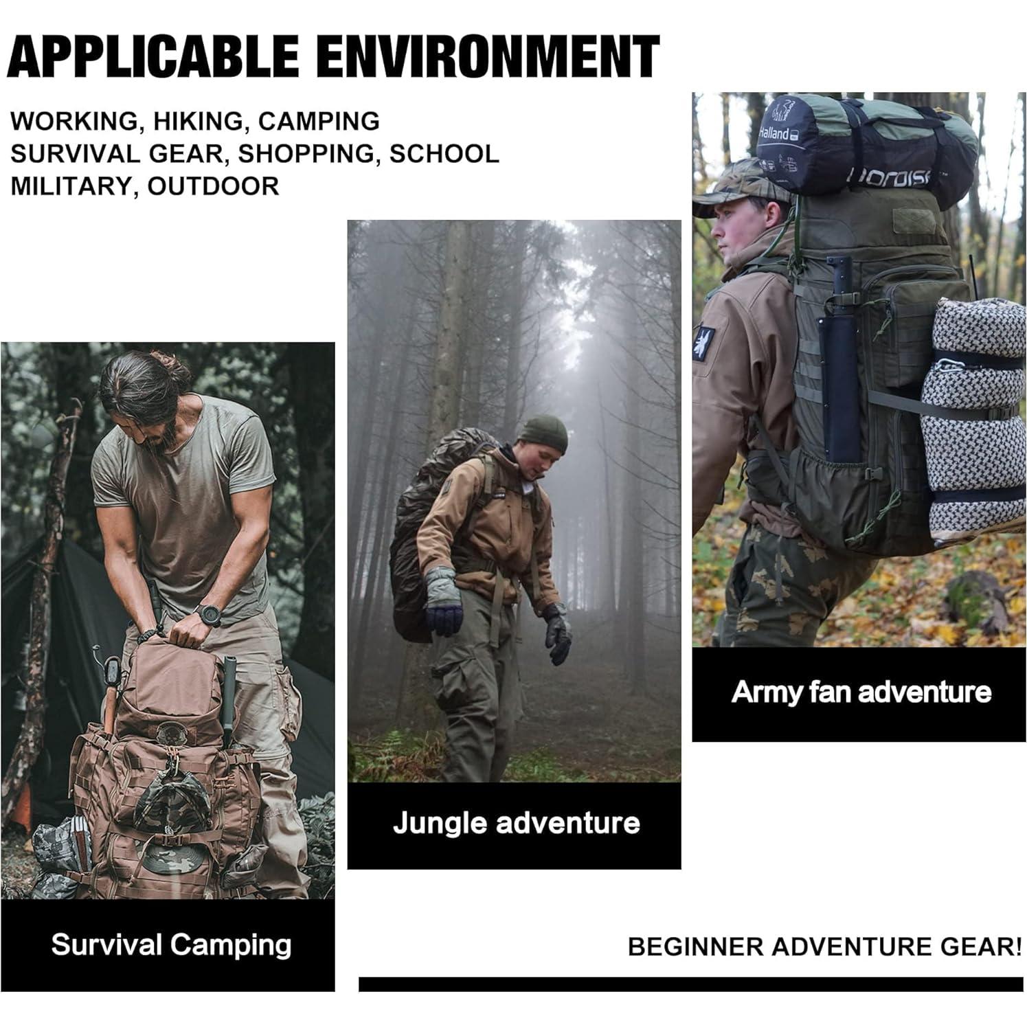 Mardingtop Mochila Militar 60L con Funda para Lluvia