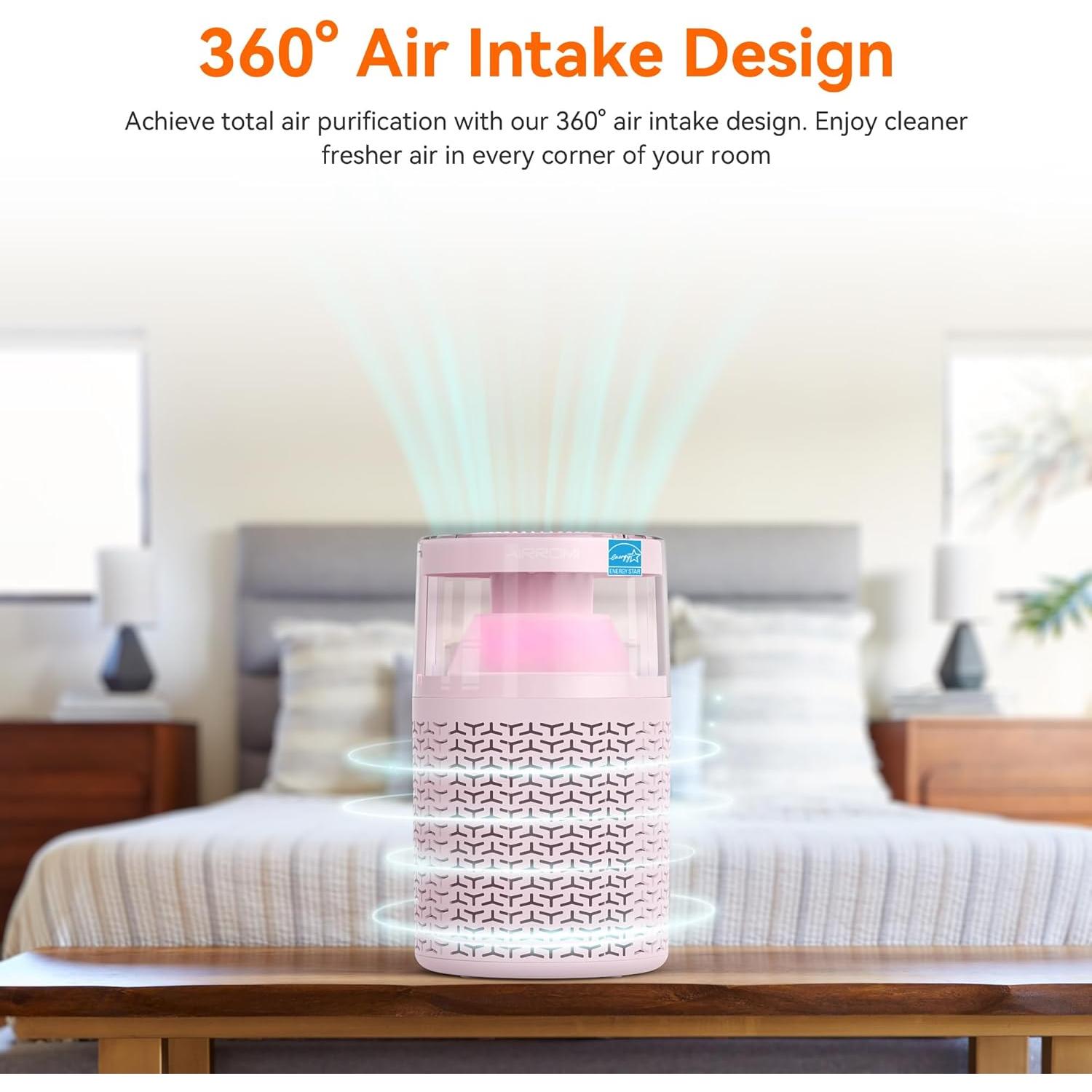 Purificador de Aire AIRROMI A2002 Rosa 61 m² Filtro Carbón