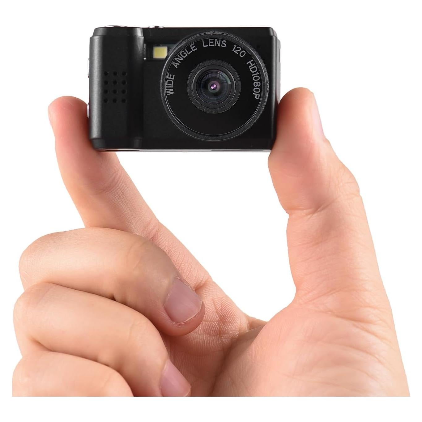 Andoer Mini Digital Video Camera 1080P Camcorder Built-in Battery with LCD Screen Flash for Photo Video, Black