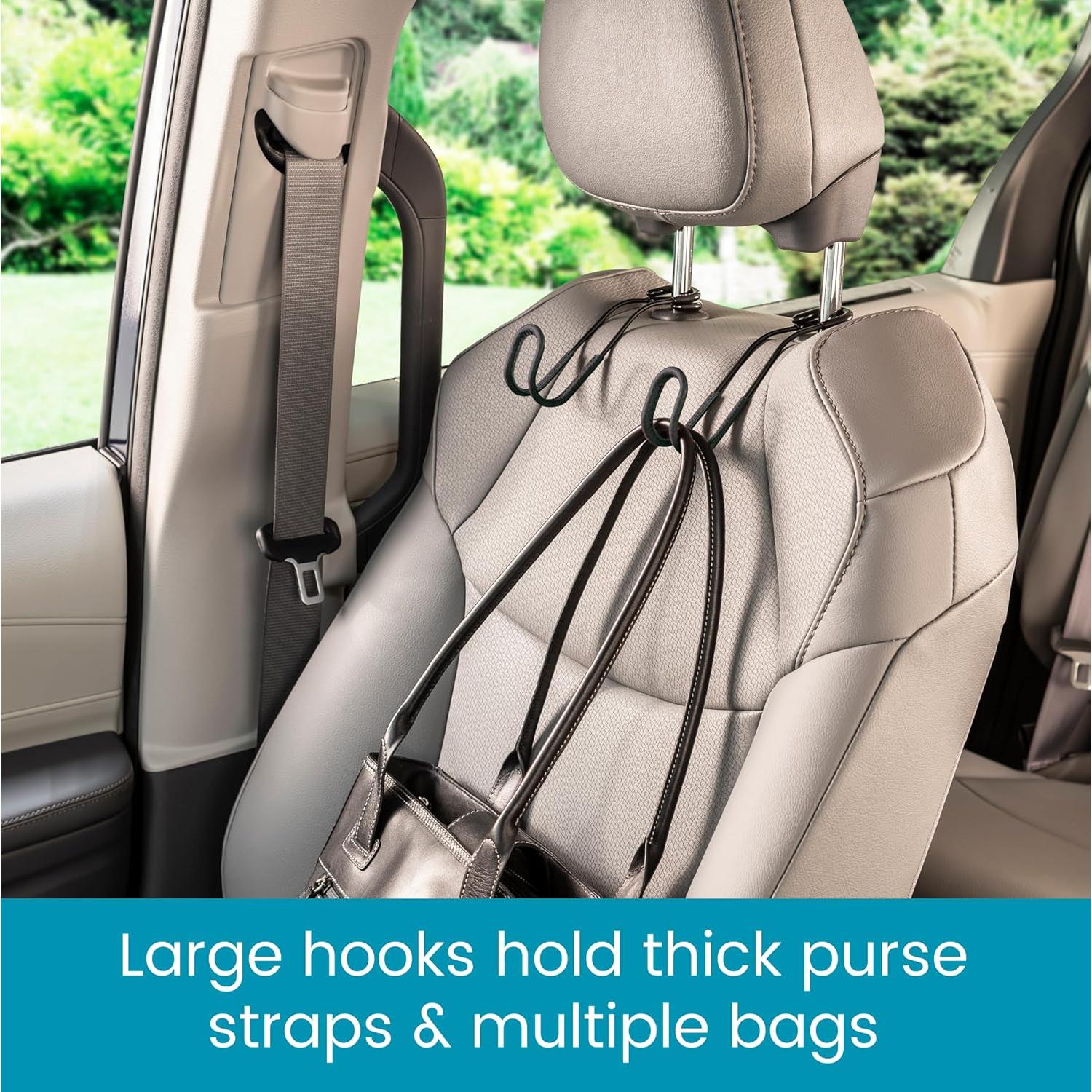 Ganchos de Reposacabezas para Auto High Road - Soporte para Bolsos hasta 18 kg - Paquete de 2