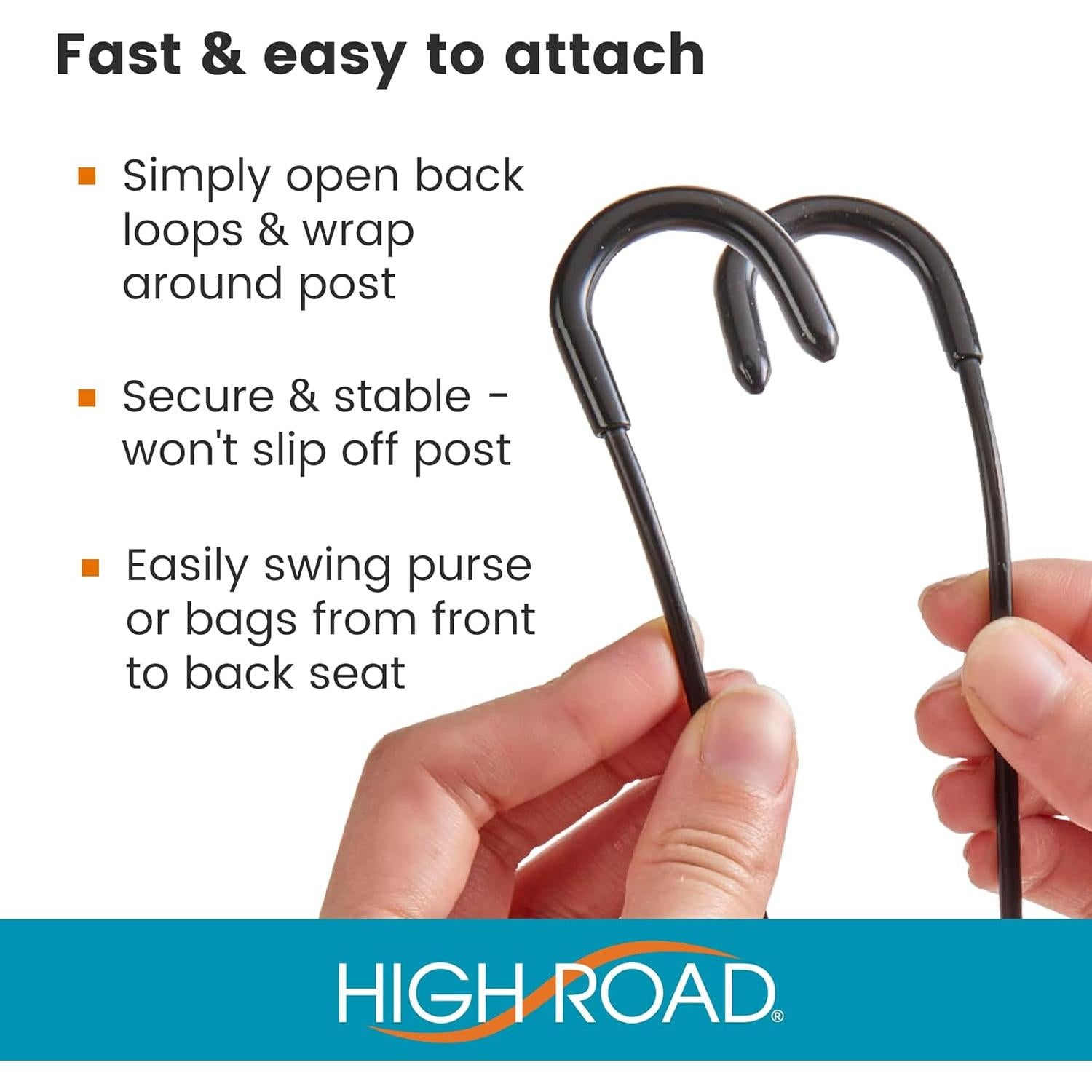 Ganchos de Reposacabezas para Auto High Road - Soporte para Bolsos hasta 18 kg - Paquete de 2