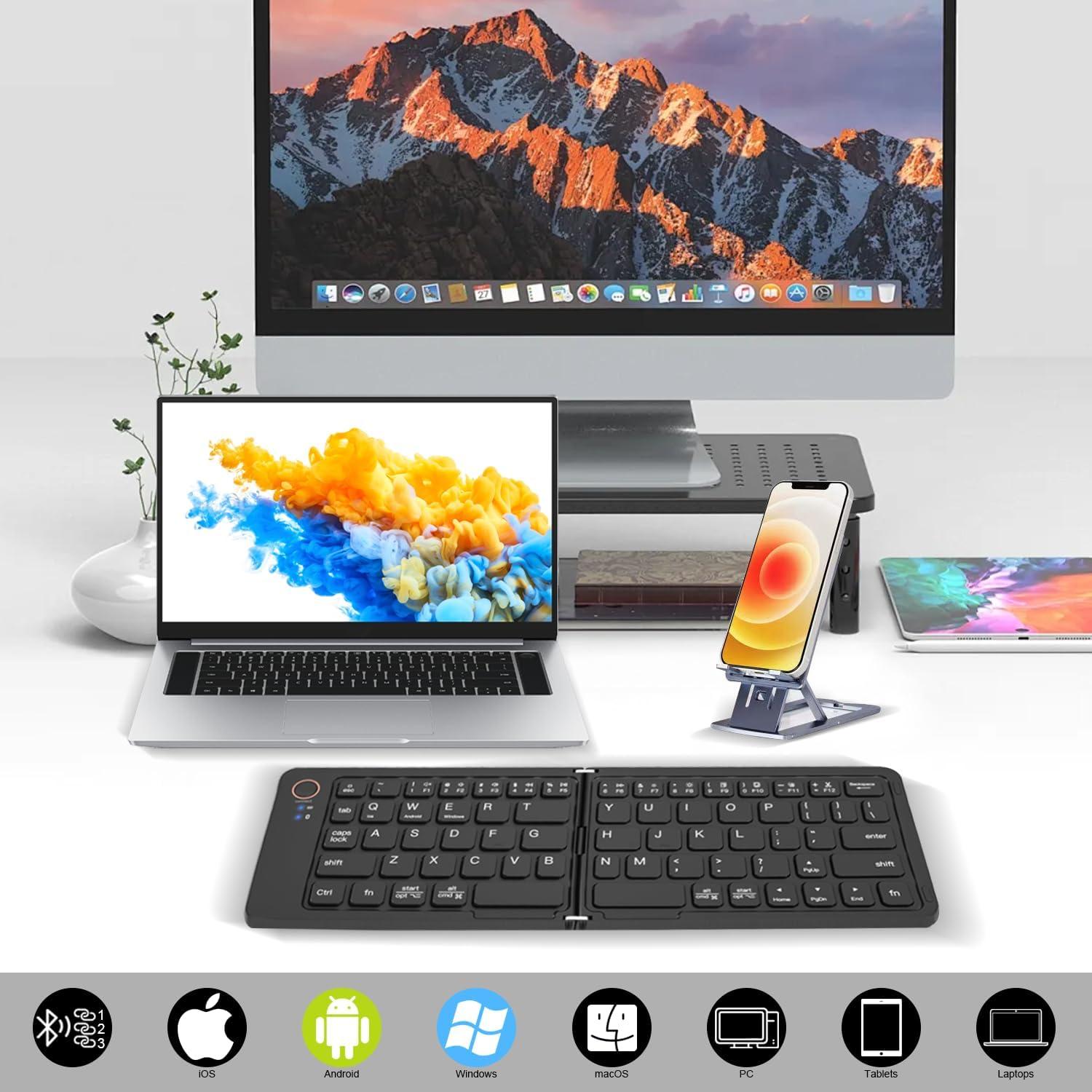 Teclado Plegable Mini Inalámbrico CBT B023 - Ultra Delgado Negro