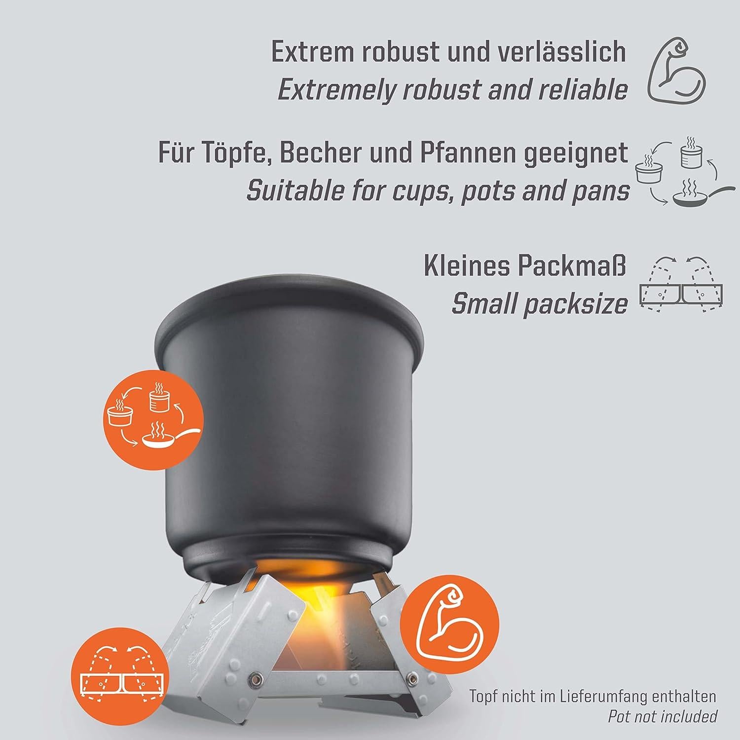 Estufa Plegable Esbit de Acero con 6 Tabletas de Combustible