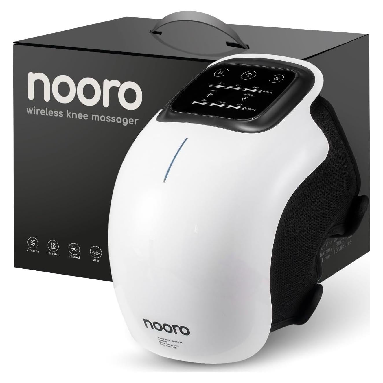 Masajeador de Rodilla Portátil Nooro 3 en 1 con Calor y Luz Roja
