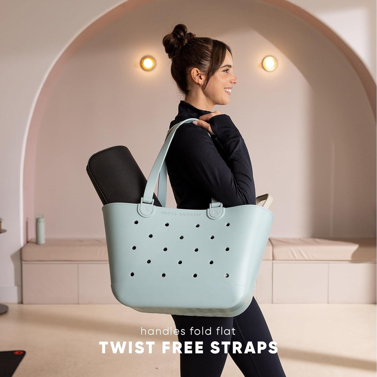 Bolsa de Playa Mediana Simple Modern EVA Impermeable Almendra