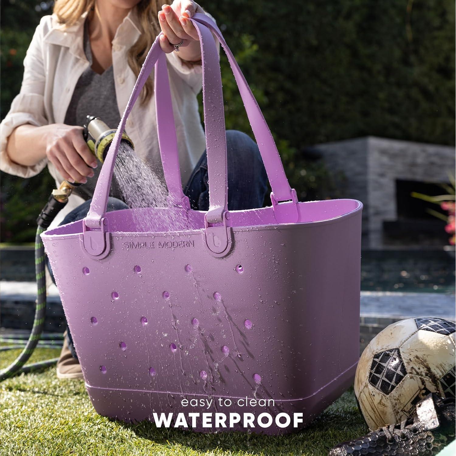 Bolsa de Playa Mediana Simple Modern EVA Impermeable Almendra