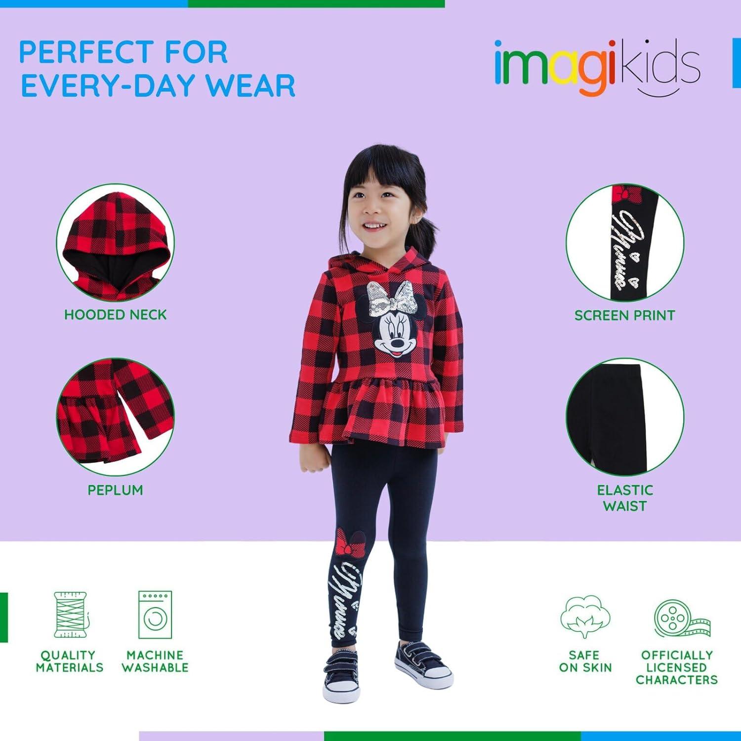 Conjunto Sudadera Capucha y Leggings Disney Minnie 2T Rojo/Negro