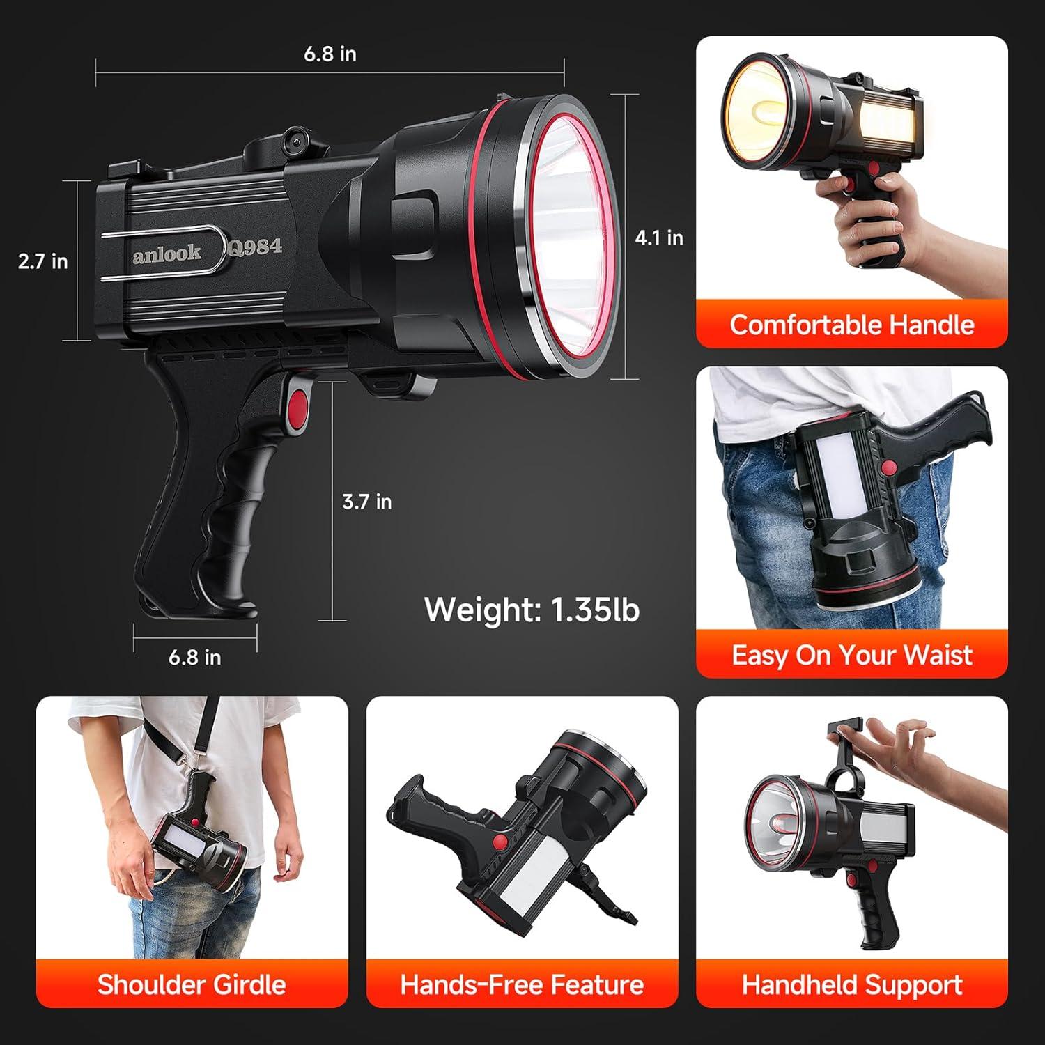 Linterna Recargable ANLOOK Q984 LED 15200mAh Impermeable