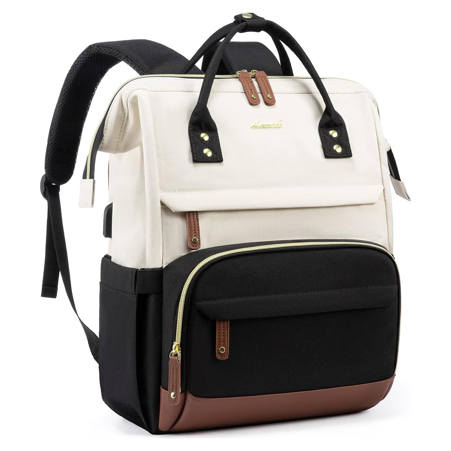 Mochila LOVEVOOK para Laptop 15.6" Beige-Negro USB