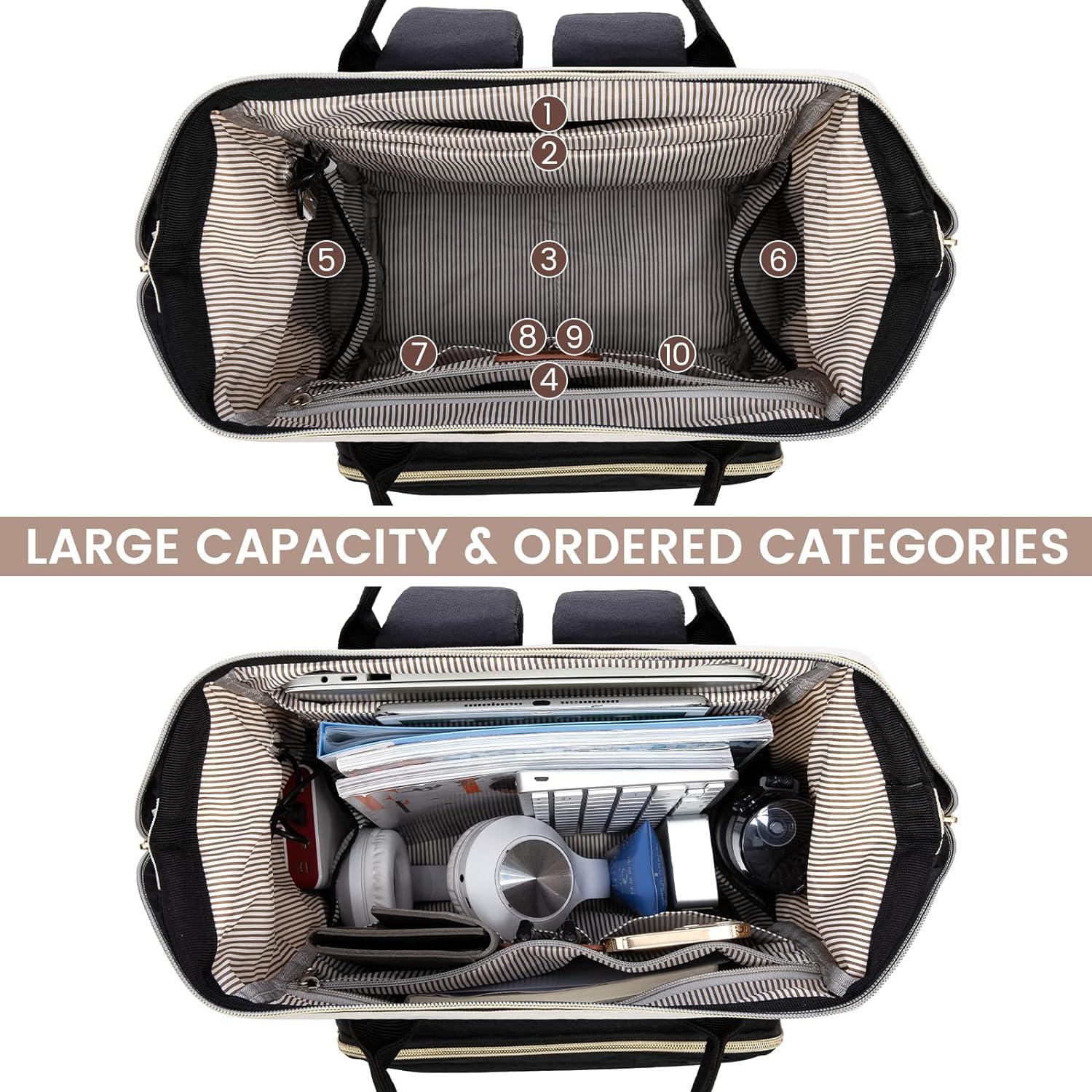 Mochila LOVEVOOK para Laptop 15.6" Beige-Negro USB