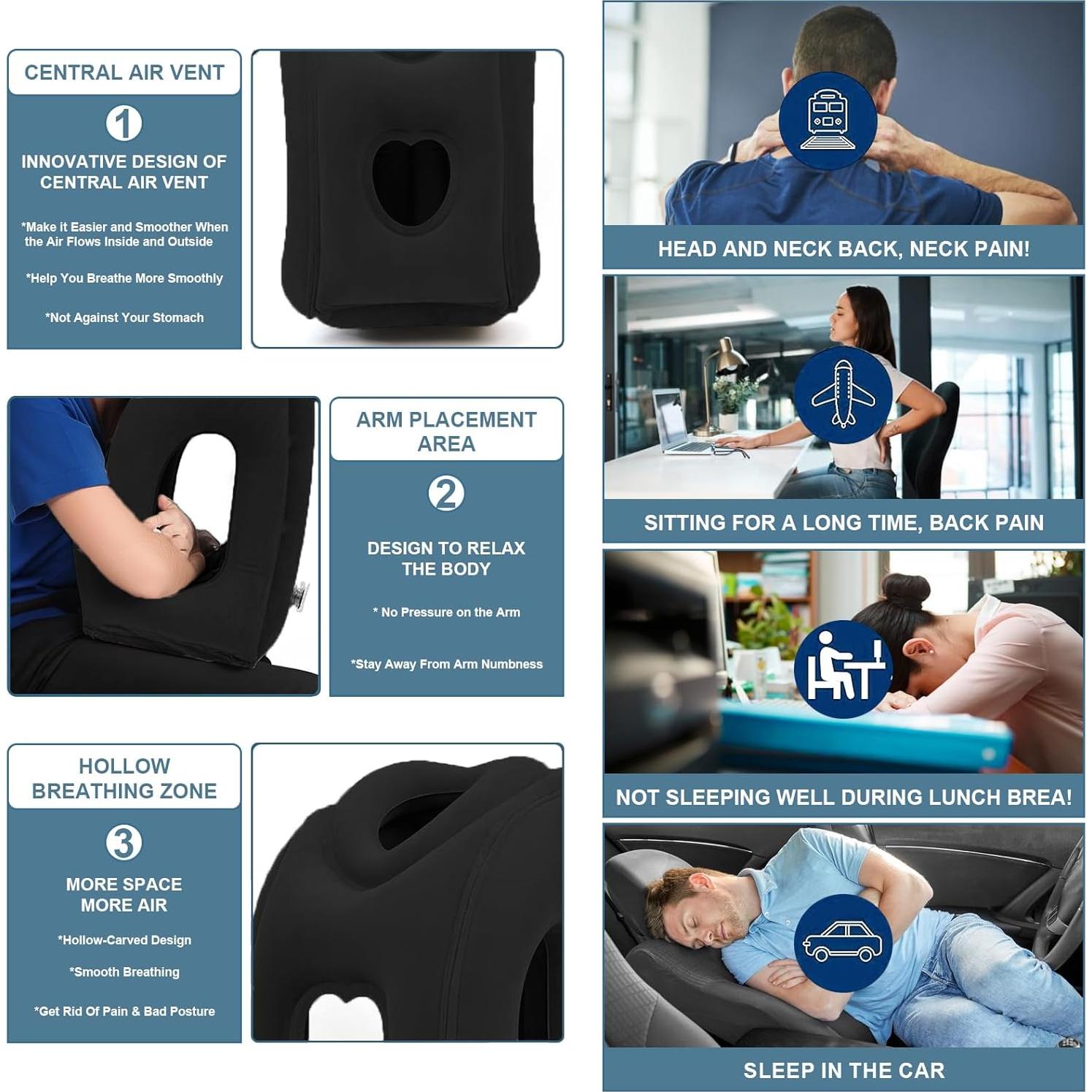 Almohada de Viaje Inflable Kimiandy 53x32 cm Ergonométrica