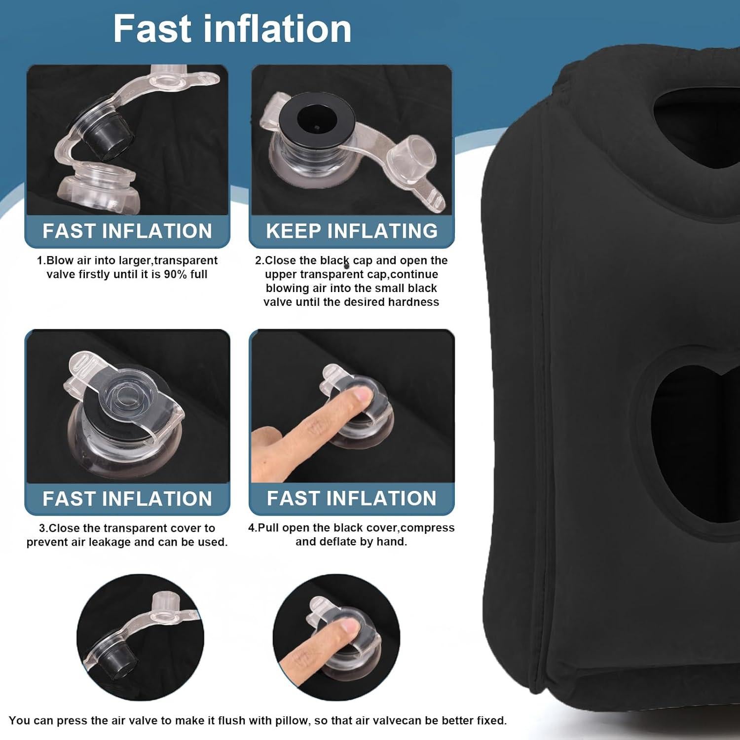 Almohada de Viaje Inflable Kimiandy 53x32 cm Ergonométrica