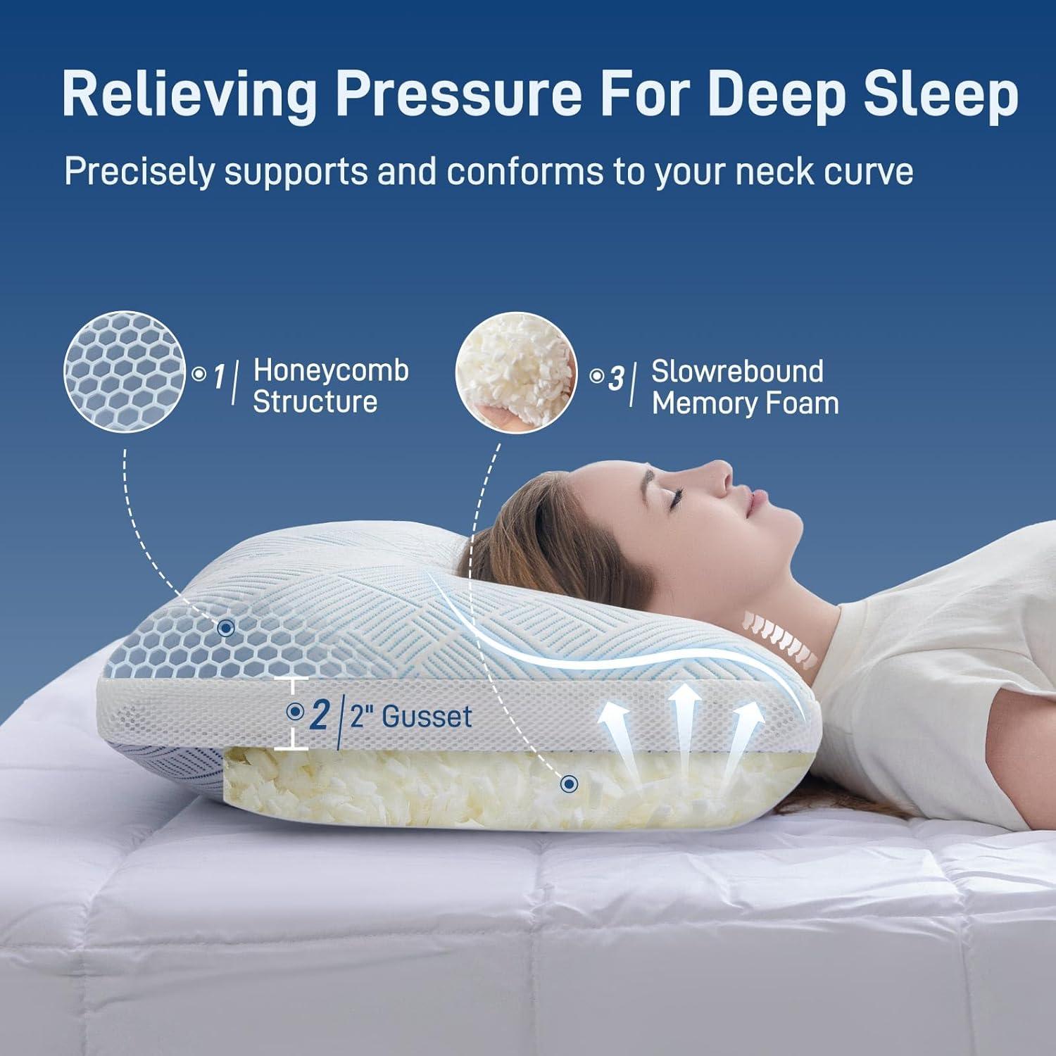 Almohada Ajustable Hipoalergénica Lyralith Queen Espuma Memoria