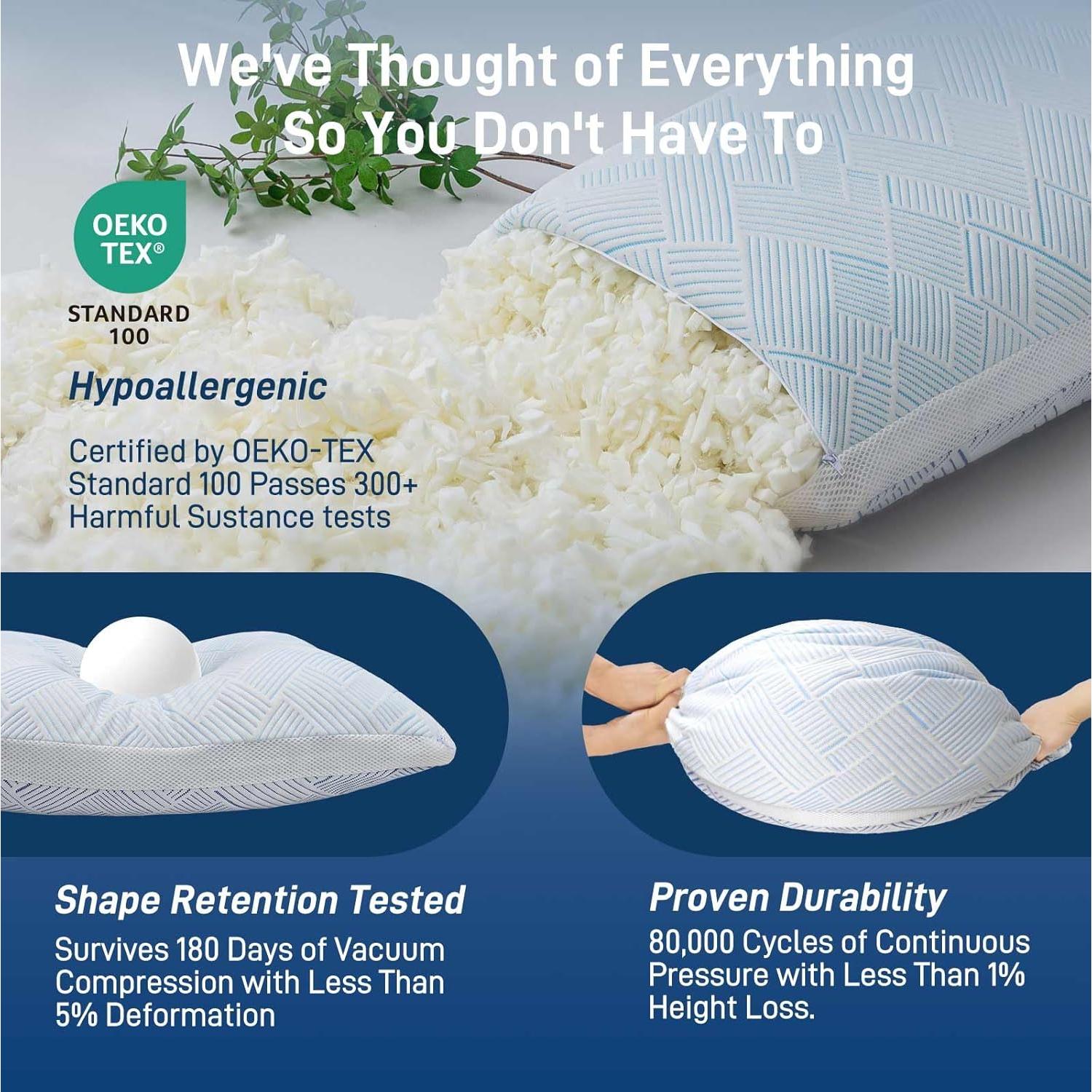 Almohada Ajustable Hipoalergénica Lyralith Queen Espuma Memoria