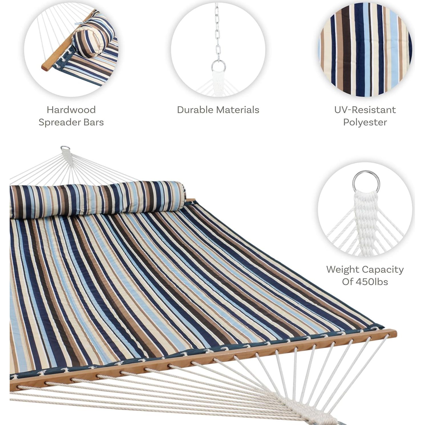 Hamaca Acolchada Sunnydaze Doble 204 kg Ocean Isle