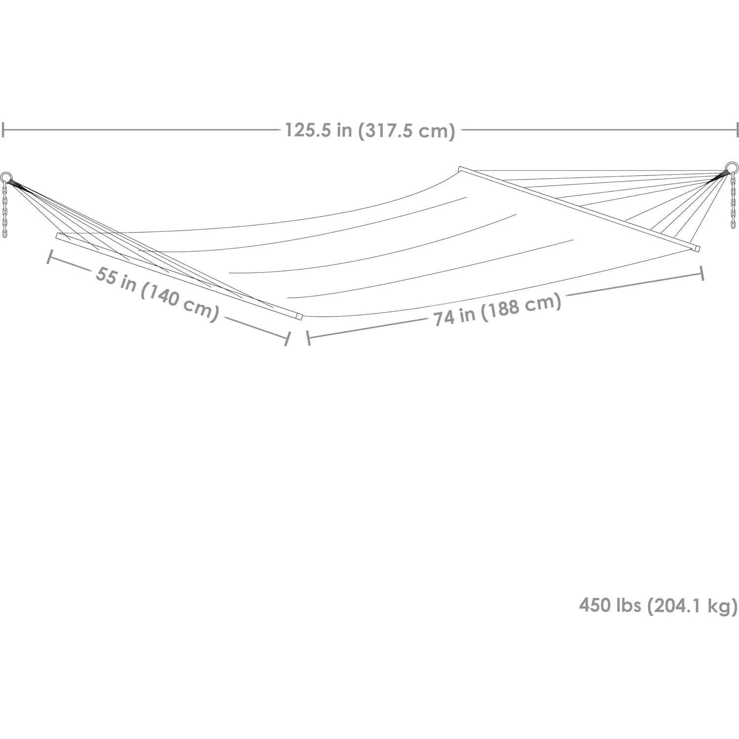 Hamaca Acolchada Sunnydaze Doble 204 kg Ocean Isle