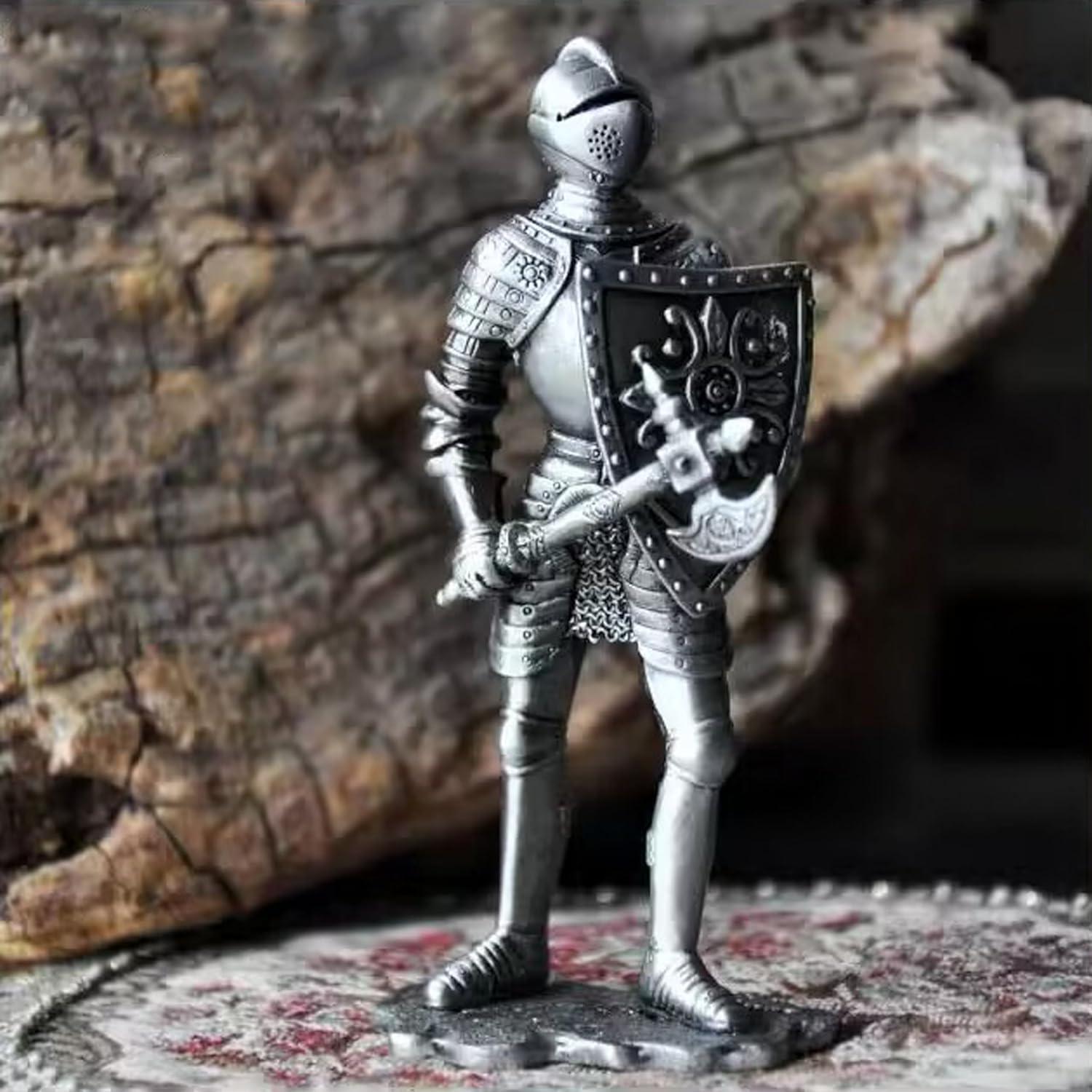 Estatua Caballero Medieval Metal 15x11.7 cm XinZhiRun