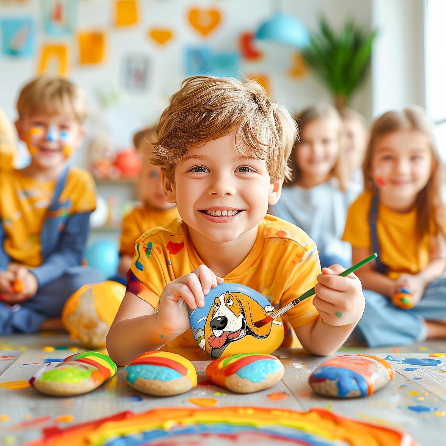 Simetufy 60 Rocas de Río para Pintar - Tamaños 3-8.9cm