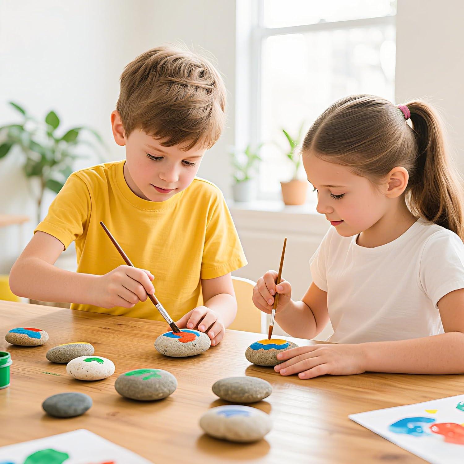 Simetufy 60 Rocas de Río para Pintar - Tamaños 3-8.9cm