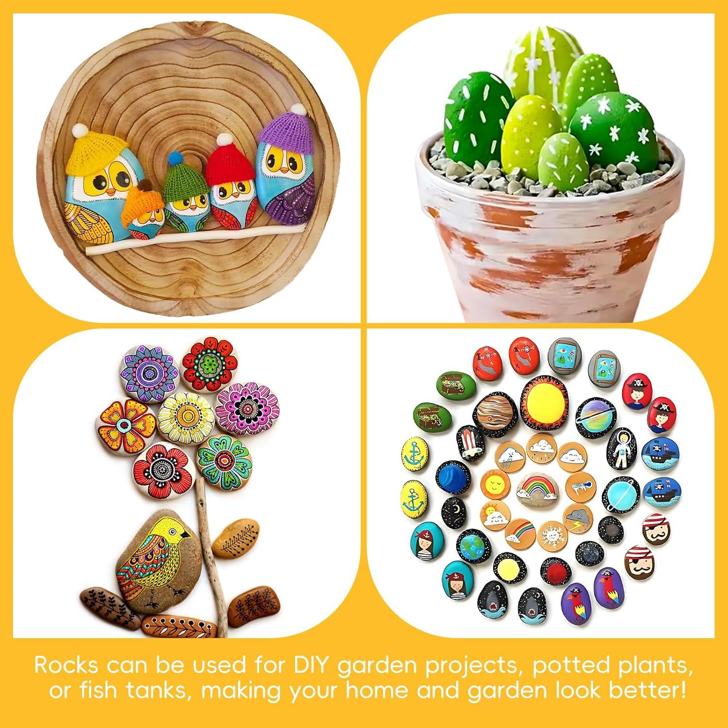 Simetufy 60 Rocas de Río para Pintar - Tamaños 3-8.9cm