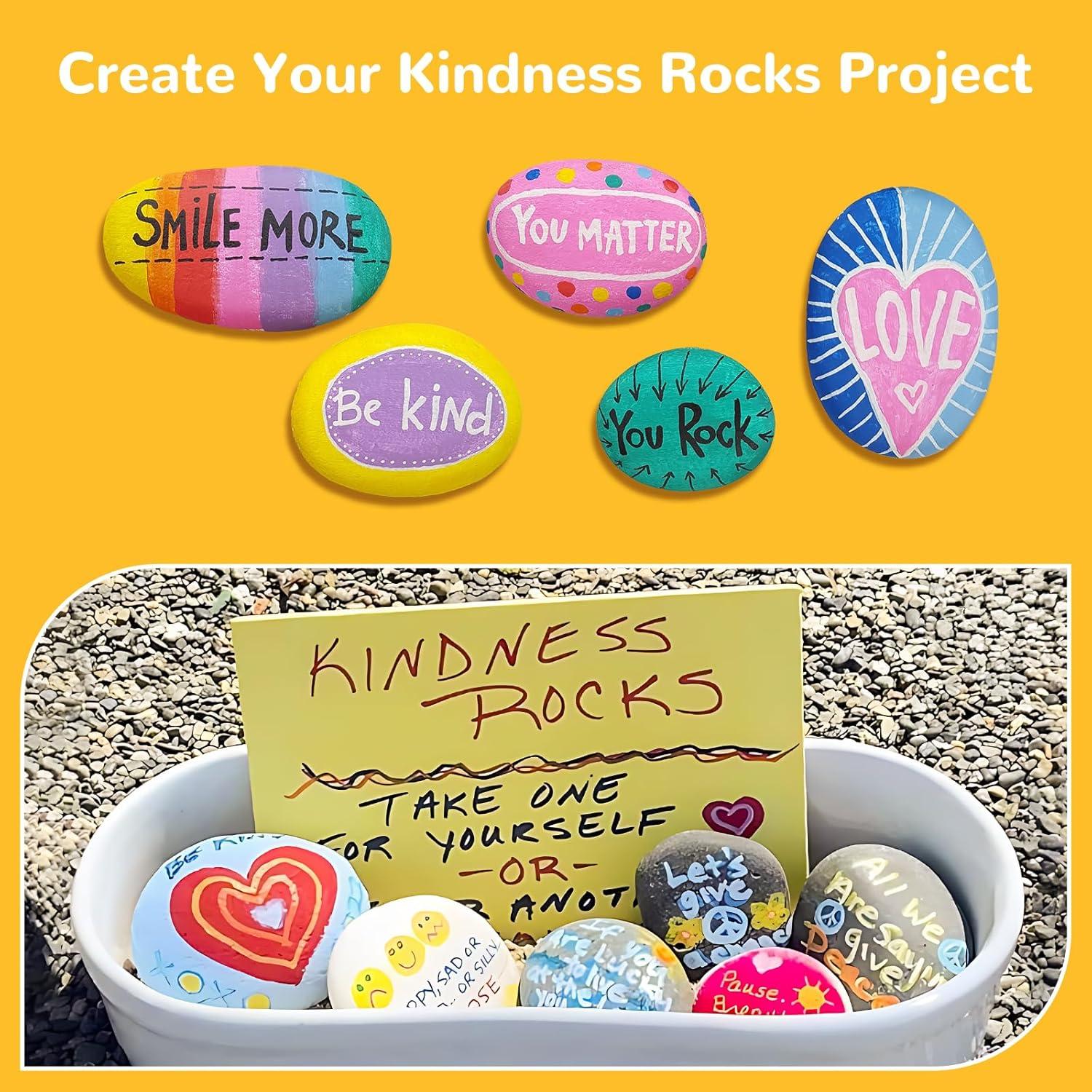 Simetufy 60 Rocas de Río para Pintar - Tamaños 3-8.9cm