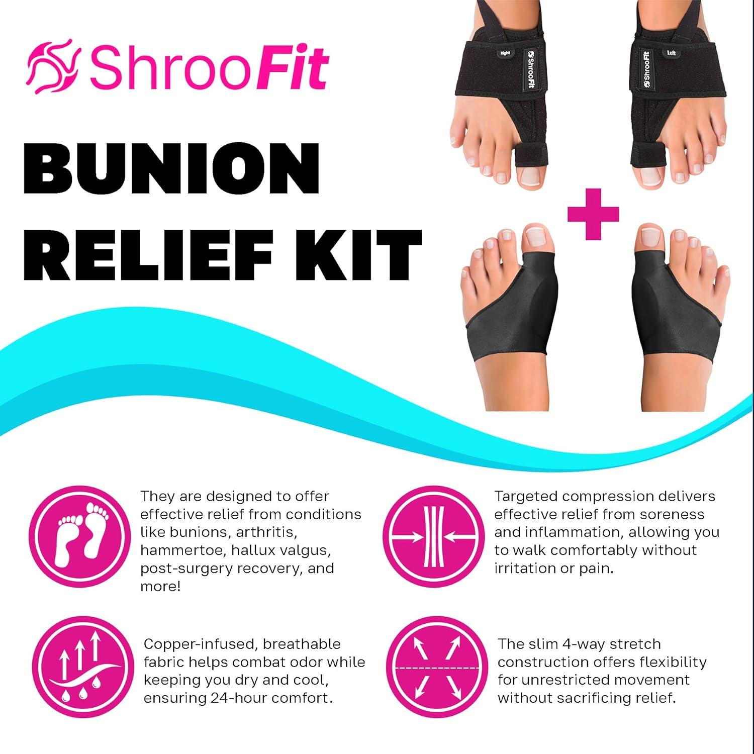 Effective Corrector for Women and Men | Relief Kit, Straighten Toes, and Correct Alignment | Cushion Sleeves | Feet Support - Small/Medium