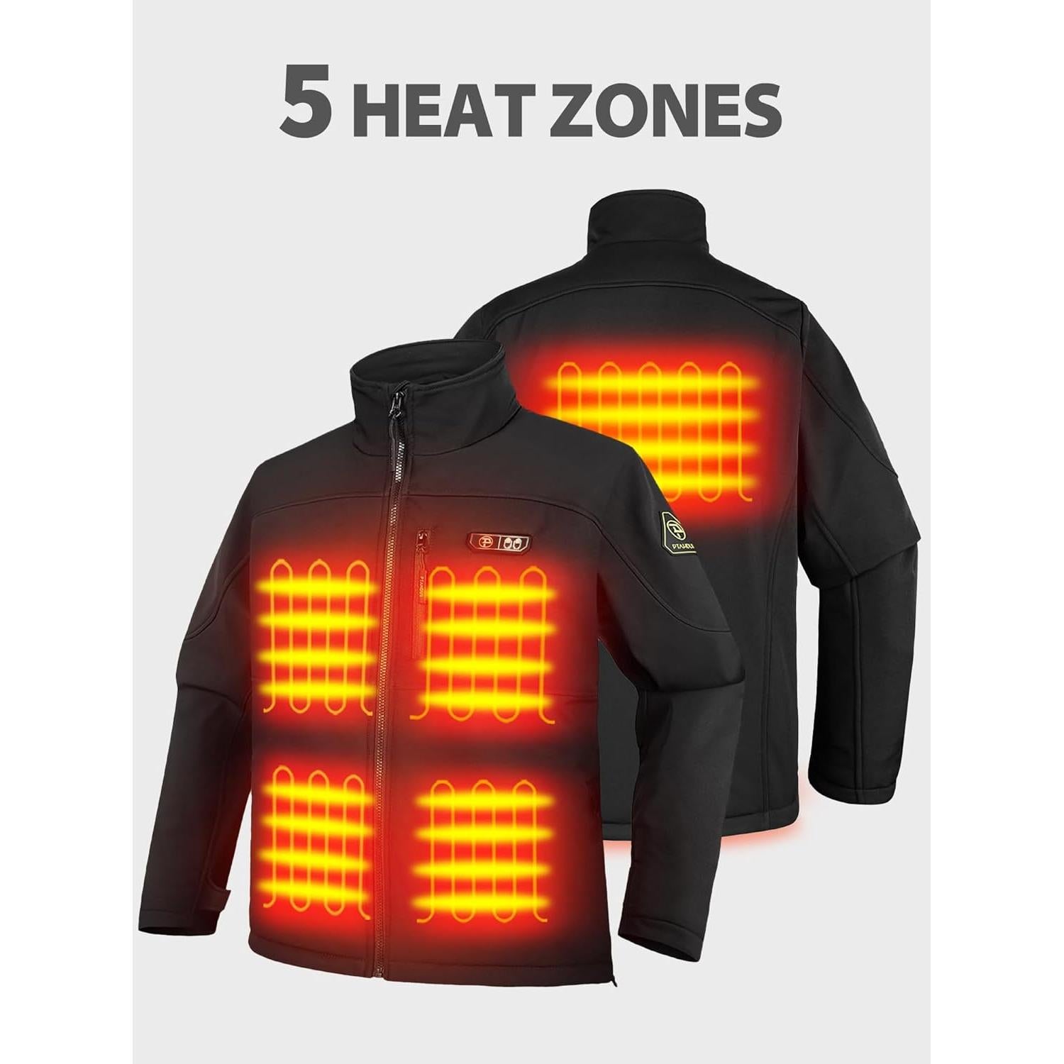 Chaqueta Térmica Hombre PTAHDUS 5 Zonas Calor Batería Incluida