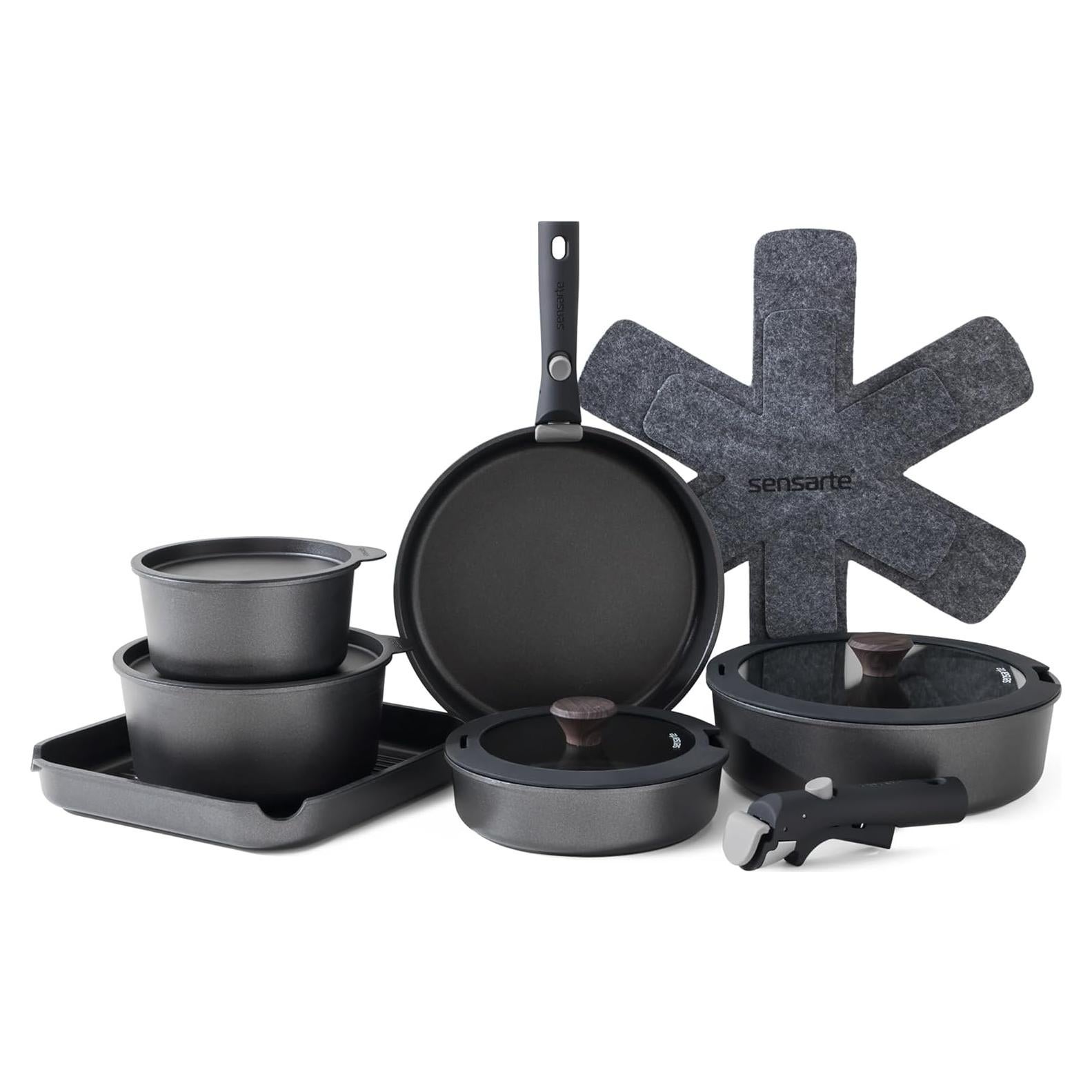 Juego de Ollas y Sartenes SENSARTE 17 Piezas Antiadherentes