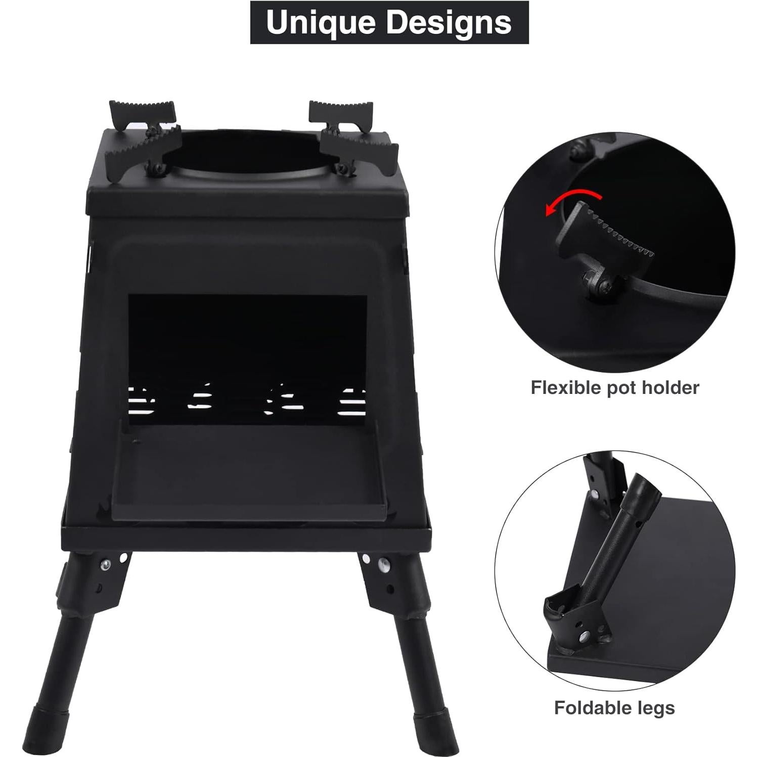 Lineslife Estufa Cohete de Leña Portátil 25-36 cm Acero Inox