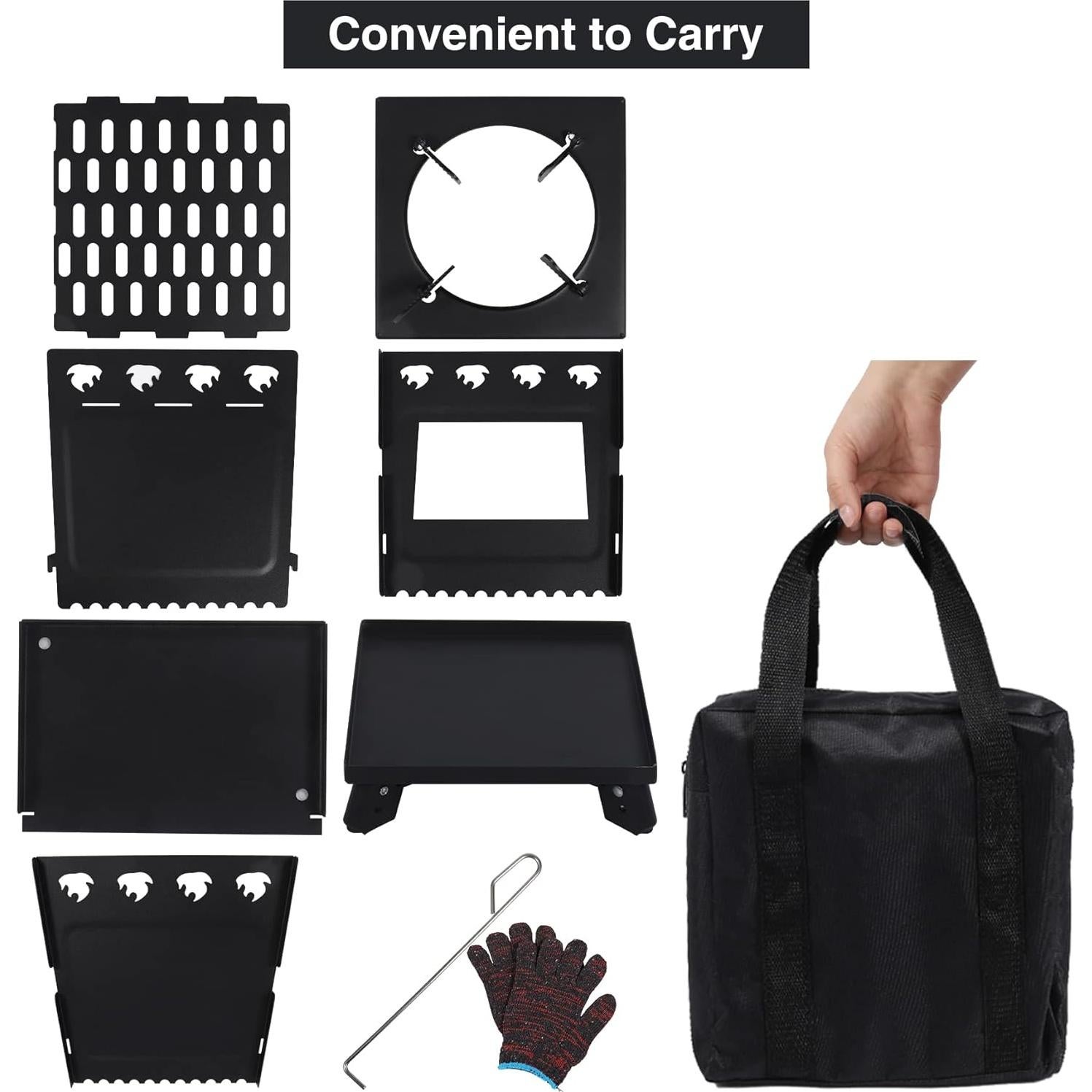 Lineslife Estufa Cohete de Leña Portátil 25-36 cm Acero Inox