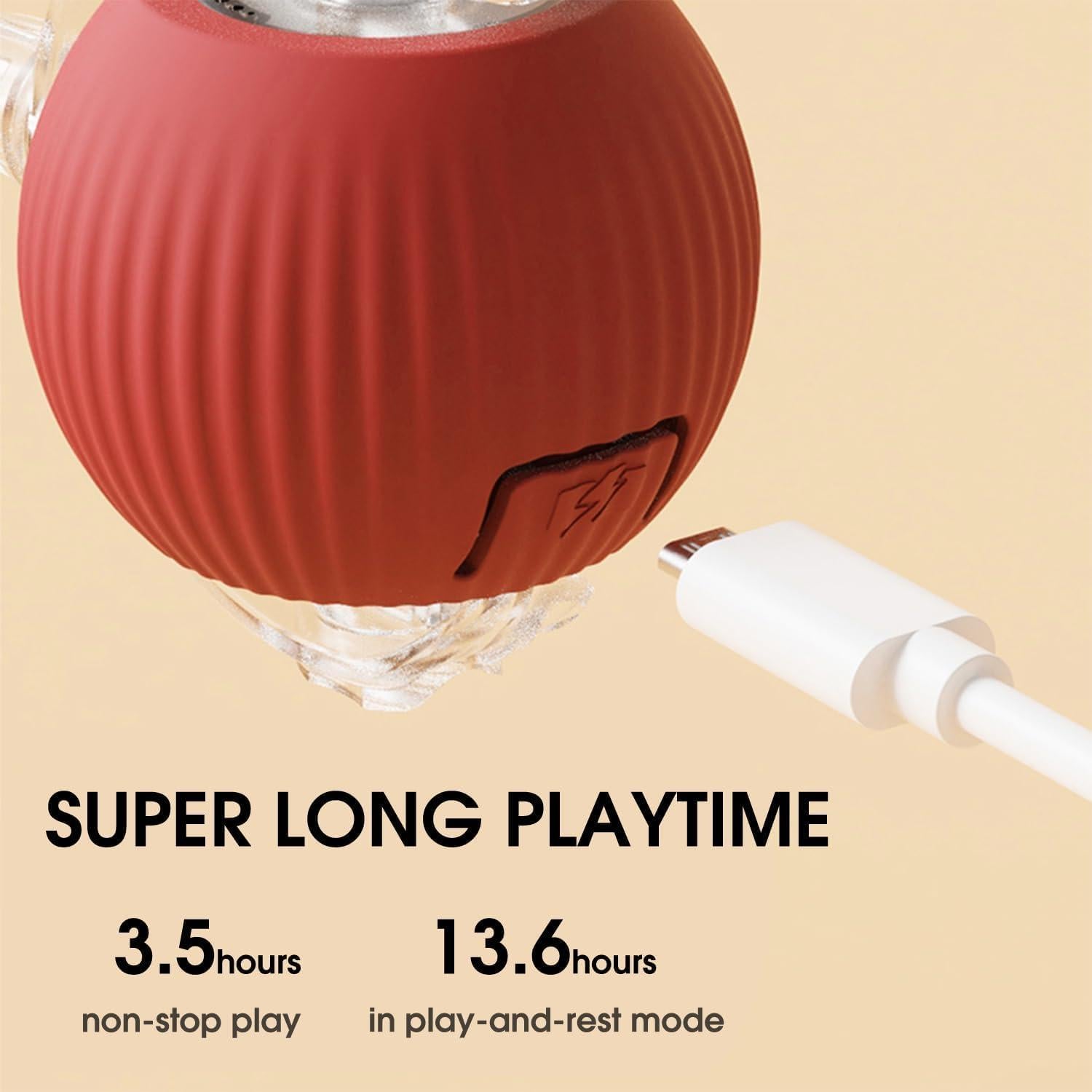 Bola Rodante Inteligente para Gatos y Perros NEYSXYU - Rojo