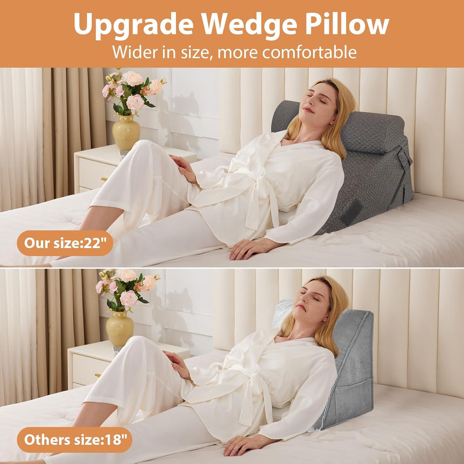 Juego de Almohadas en Cuña Ortopédica BIEEZZK 3 Piezas Ajustables