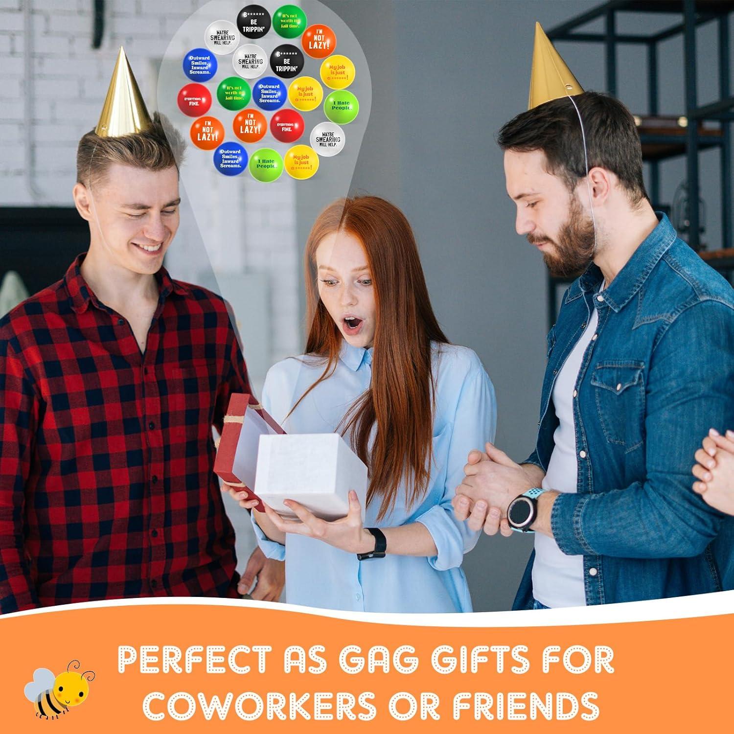 Blulu 24 Pcs Funny Stress Balls Bulk, 1.57" Stress Relief Ball, Everything is Fine, Outward Smiles Inward Screams, It's Not Worth The Jail Time, Funny Gag Gifts for Adults Coworker Employee