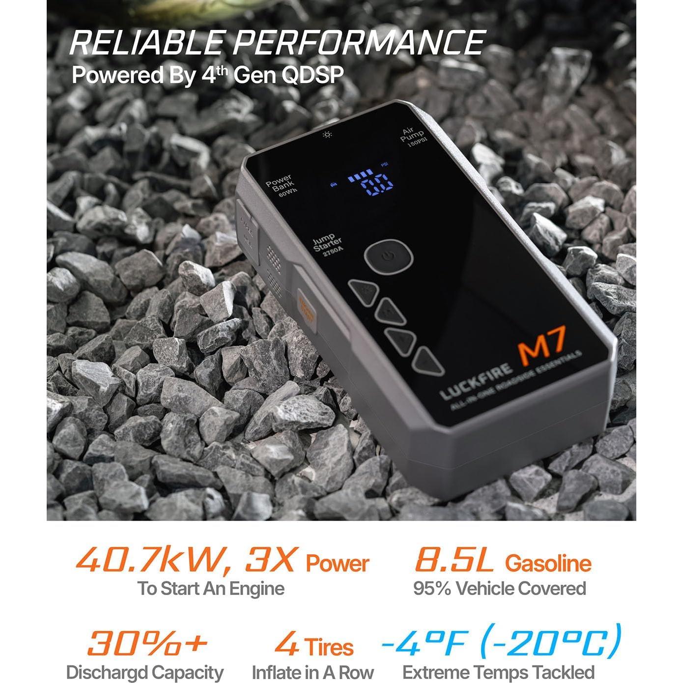 Arrancador de Batería Luckfire M7 2750A con Compresor