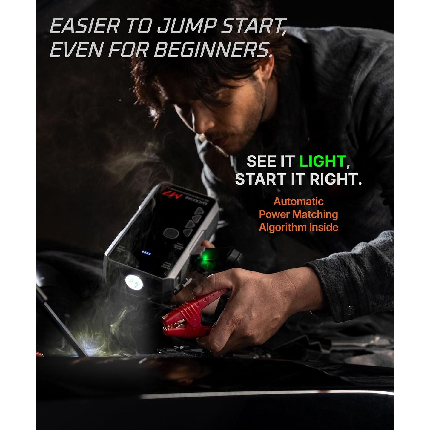 Arrancador de Batería Luckfire M7 2750A con Compresor