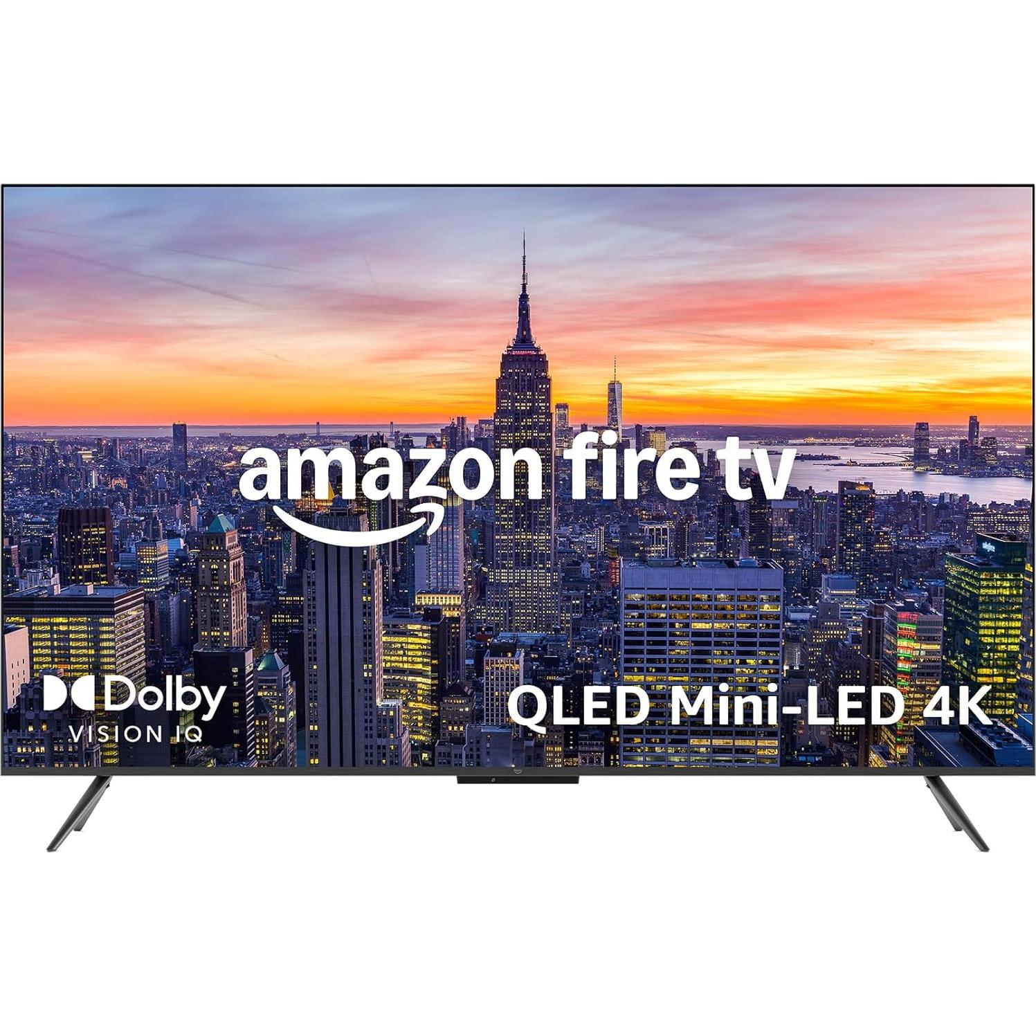 Amazon Fire TV 55" Omni Mini-LED Series, QLED 4K UHD smart TV, Dolby Vision IQ, 144hz gaming mode, Ambient Experience, hands-free with Alexa, 2024 release
