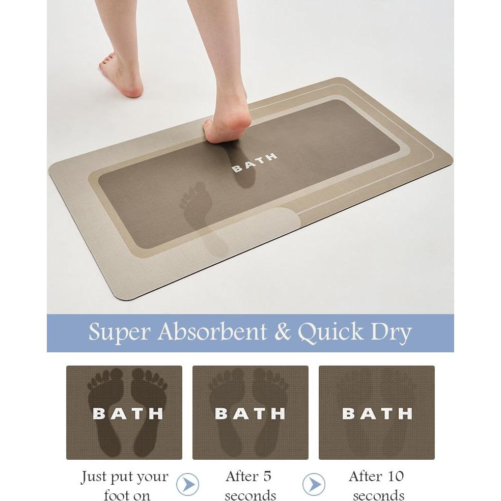 Alfombra de Baño Antideslizante MontVoo 43x68cm Beige