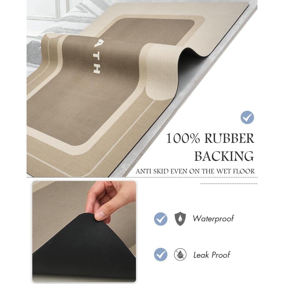 Alfombra de Baño Antideslizante MontVoo 43x68cm Beige