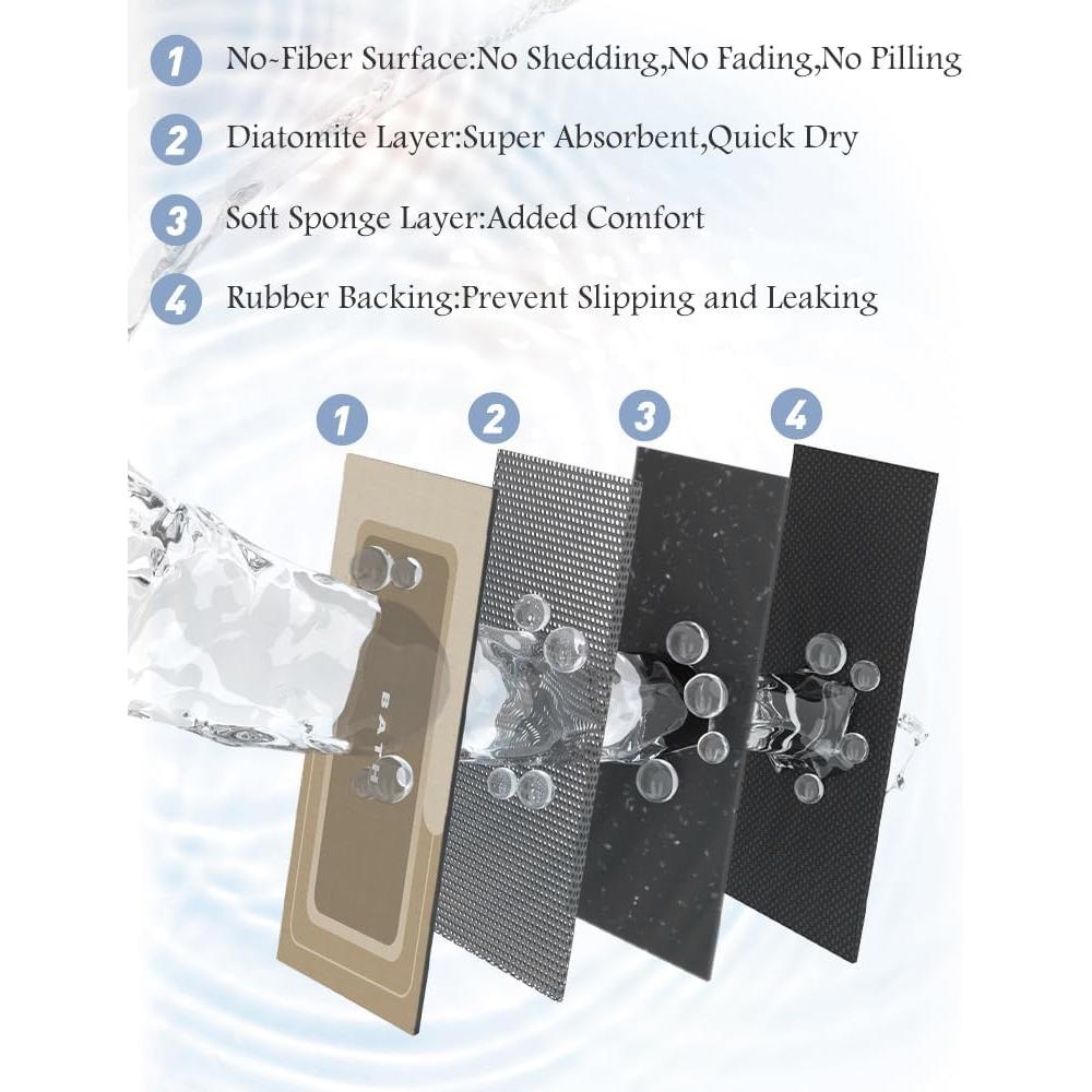 Alfombra de Baño Antideslizante MontVoo 43x68cm Beige